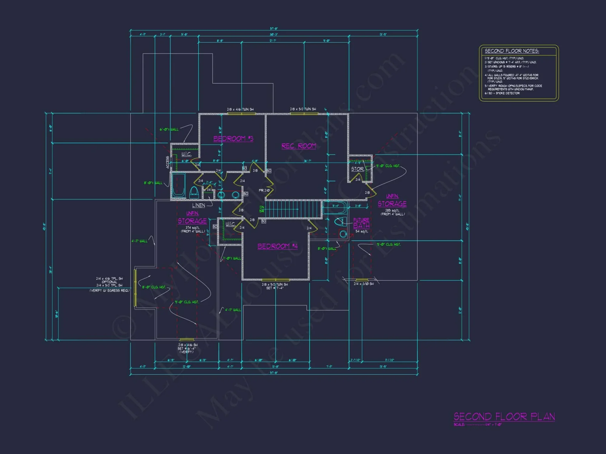 Modern Craftsman house Plan with 2 Floors and 4 Bedrooms