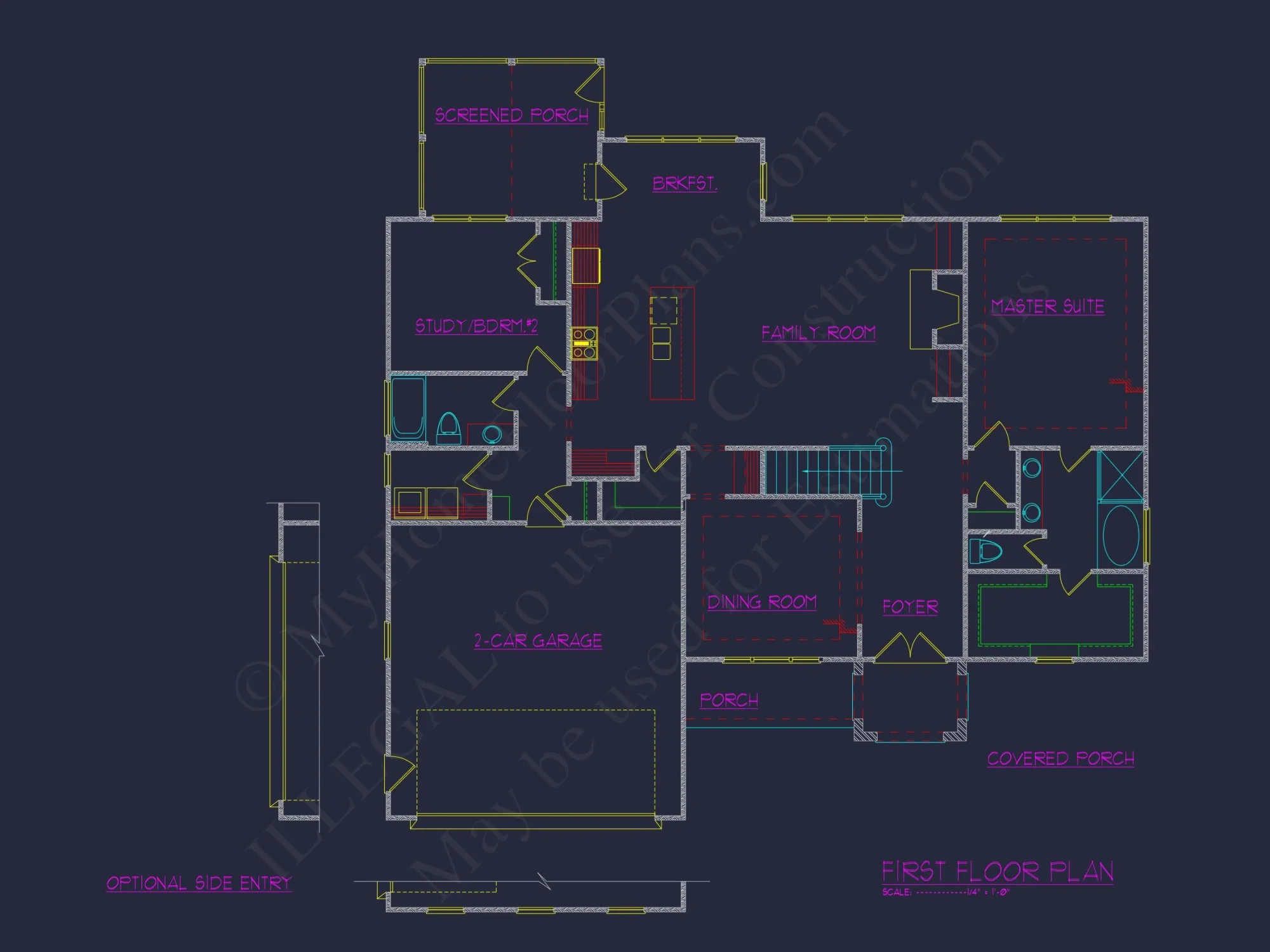 Modern Craftsman house Plan with 2 Floors and 4 Bedrooms