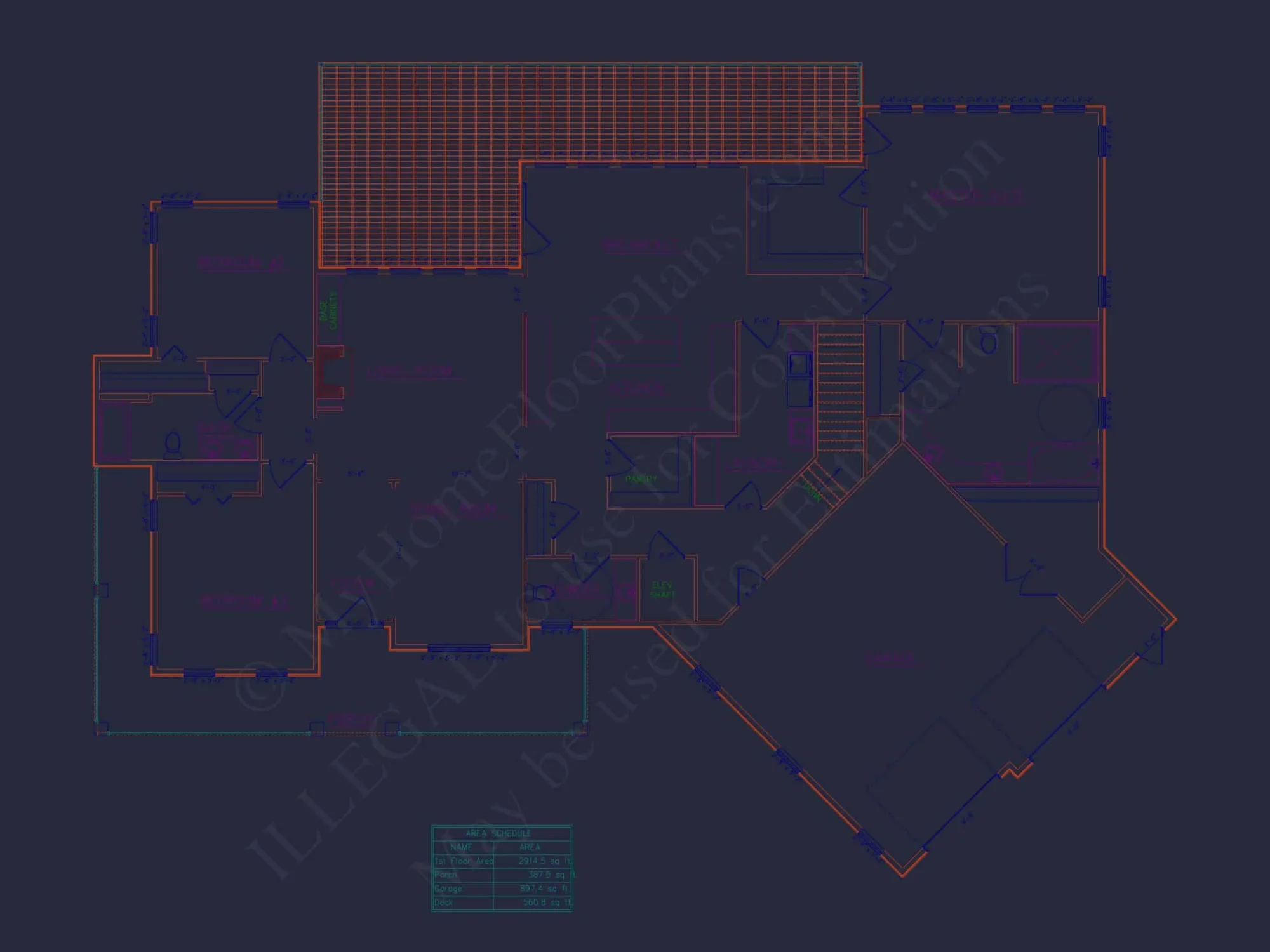 Spacious house Plan with Angled Garage and Modern Blueprint