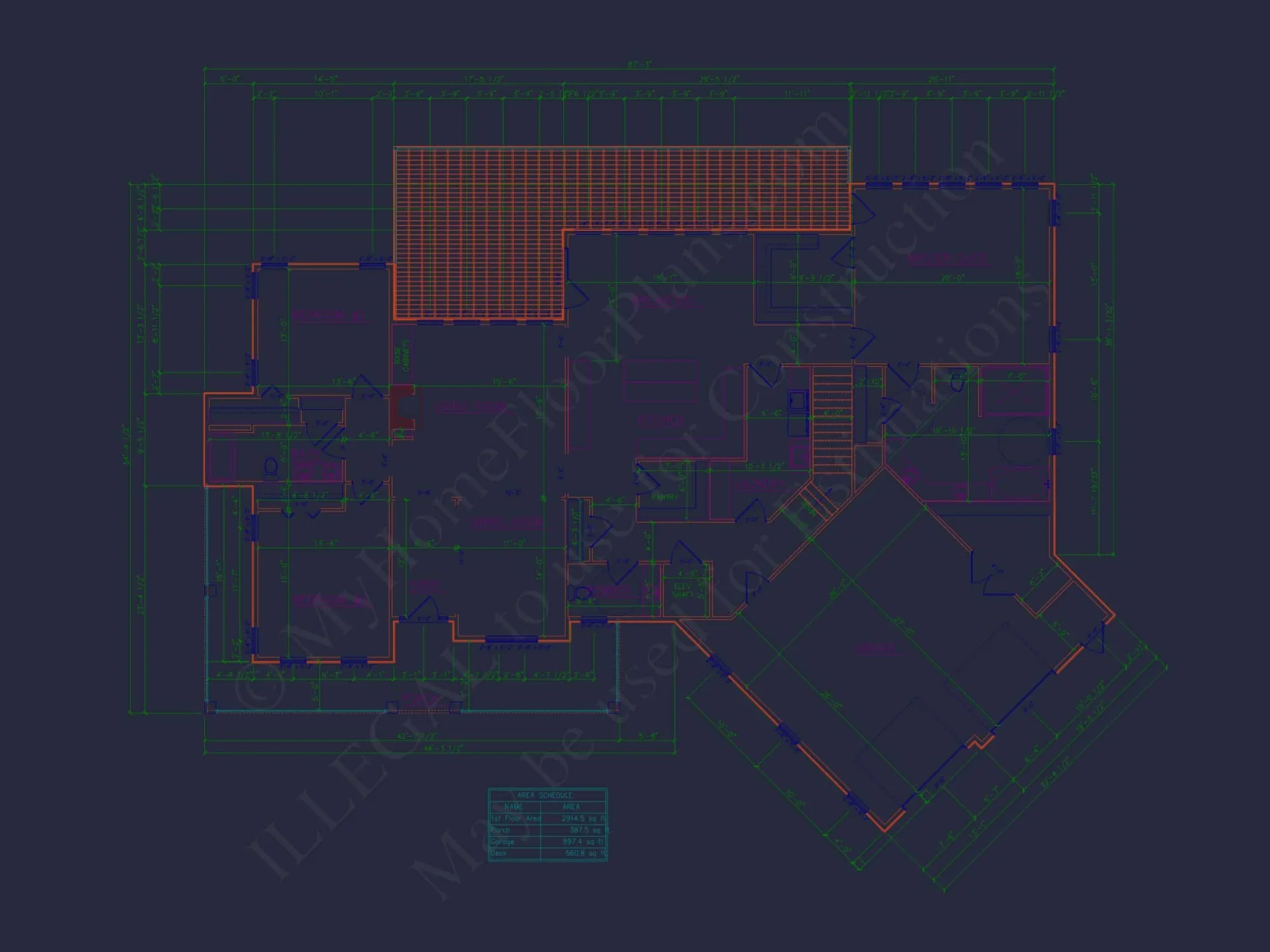 Spacious house Plan with Angled Garage and Modern Blueprint