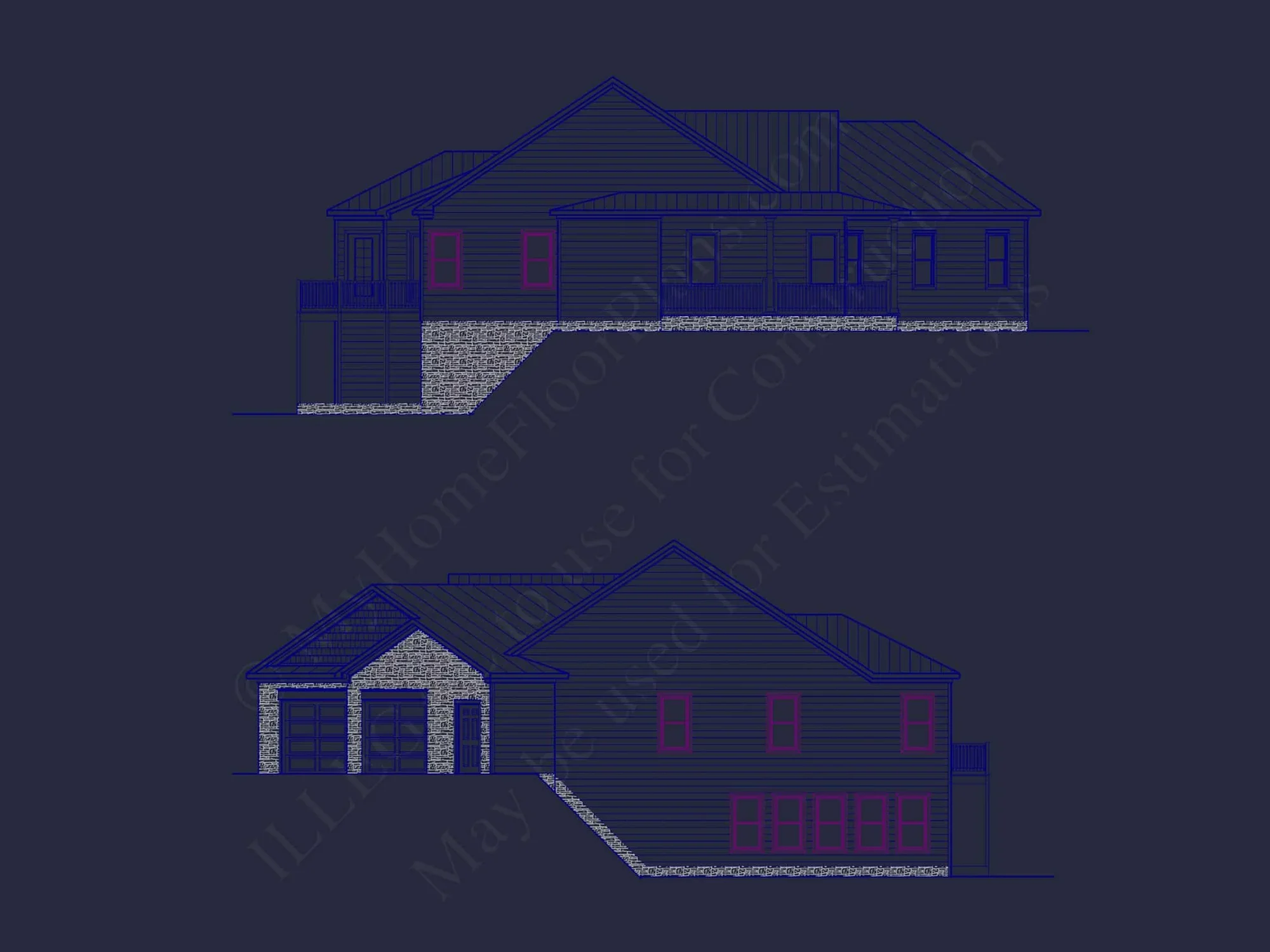 Spacious house Plan with Angled Garage and Modern Blueprint