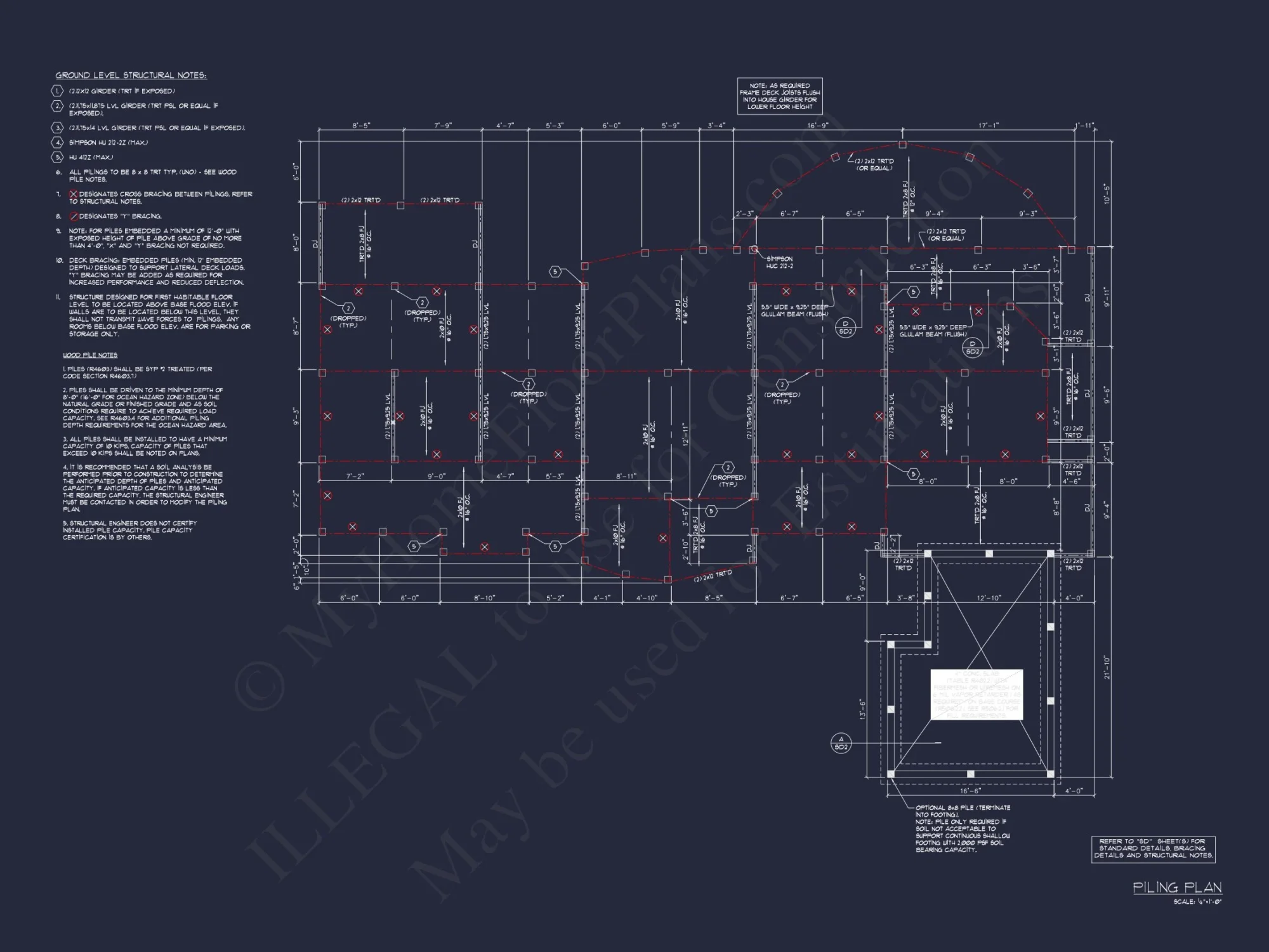 Beach house Plan With 4 Bedrooms, Open Floor Plan & Cart Garage