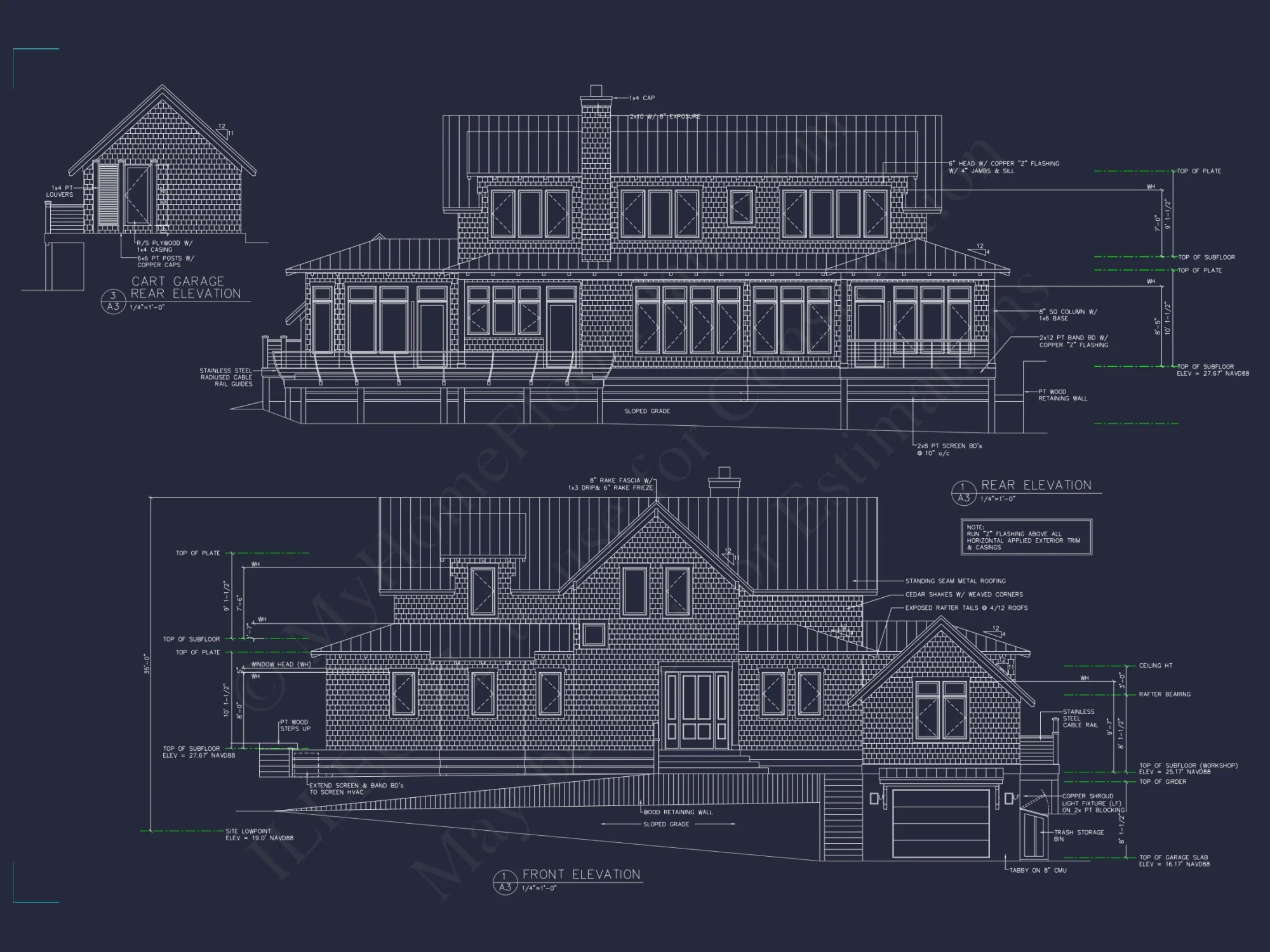 Beach house Plan With 4 Bedrooms, Open Floor Plan & Cart Garage