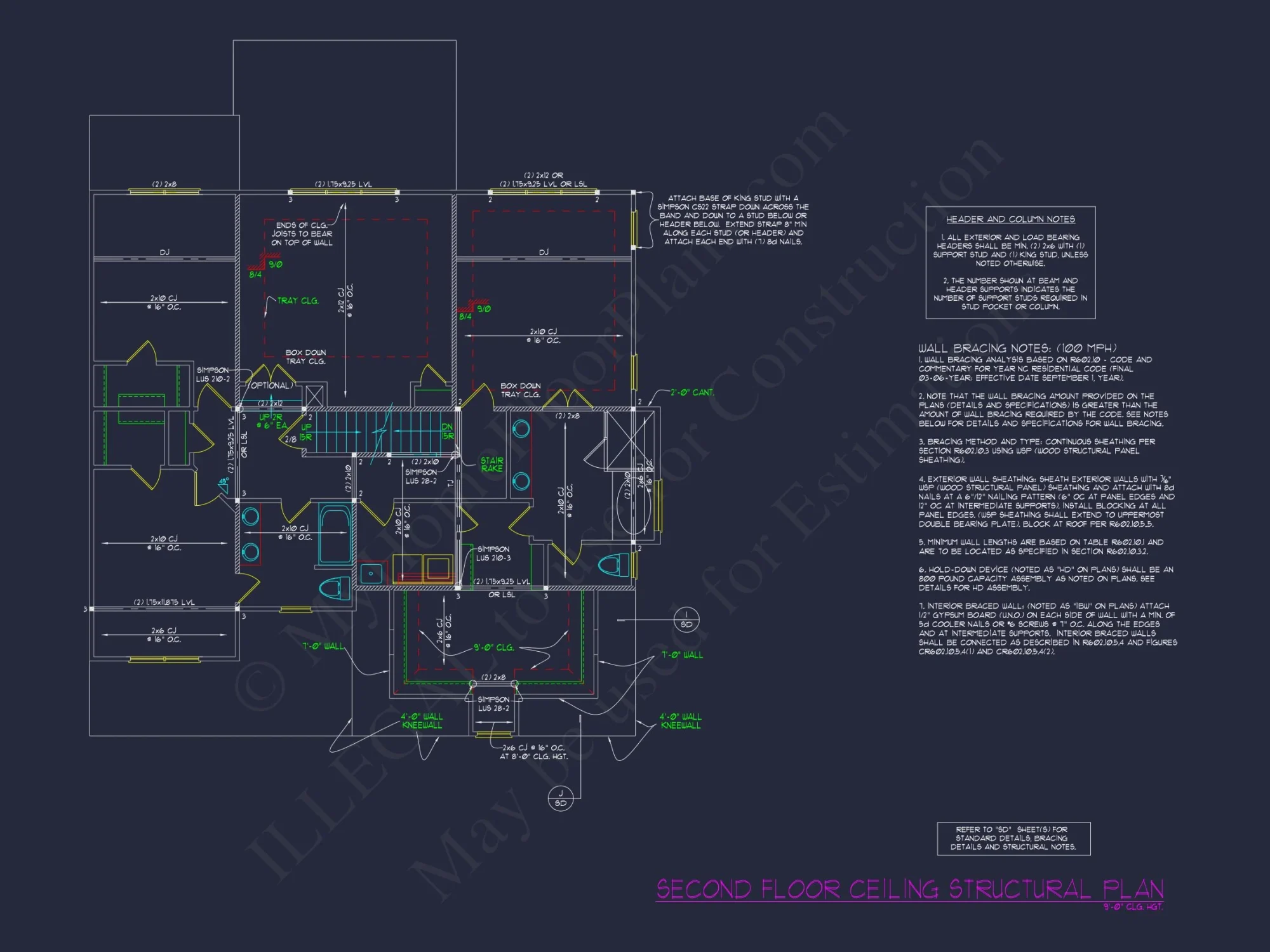 Traditional house Plan with 2 Stories, CAD Designs & Open Floor