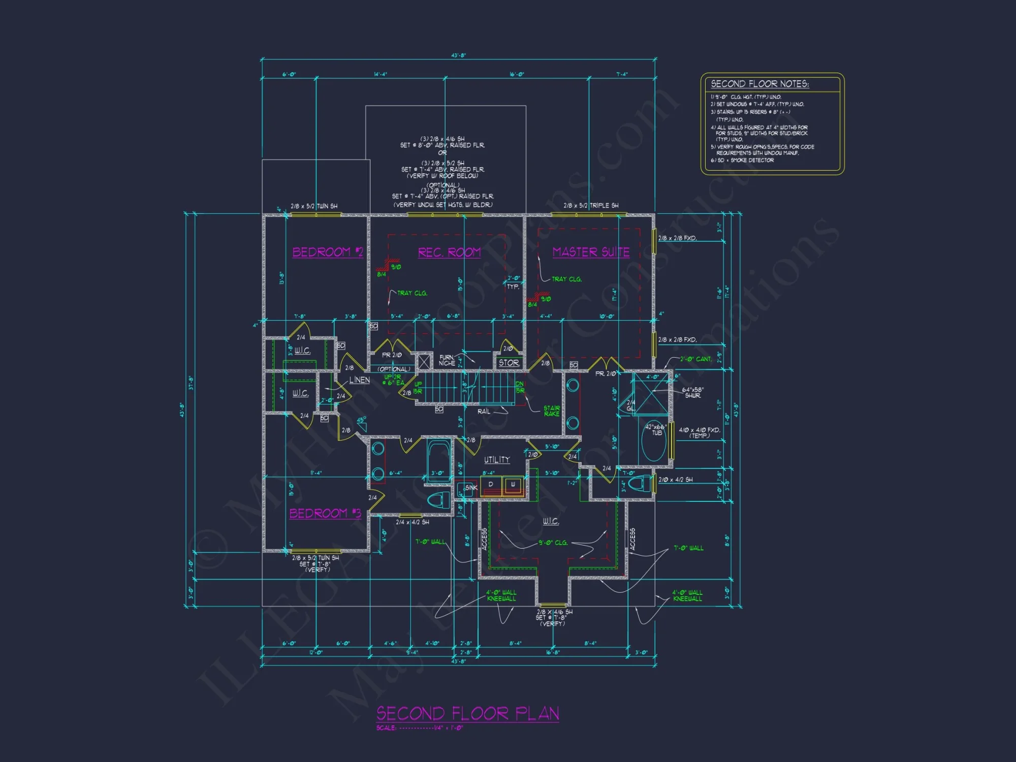 Traditional house Plan with 2 Stories, CAD Designs & Open Floor
