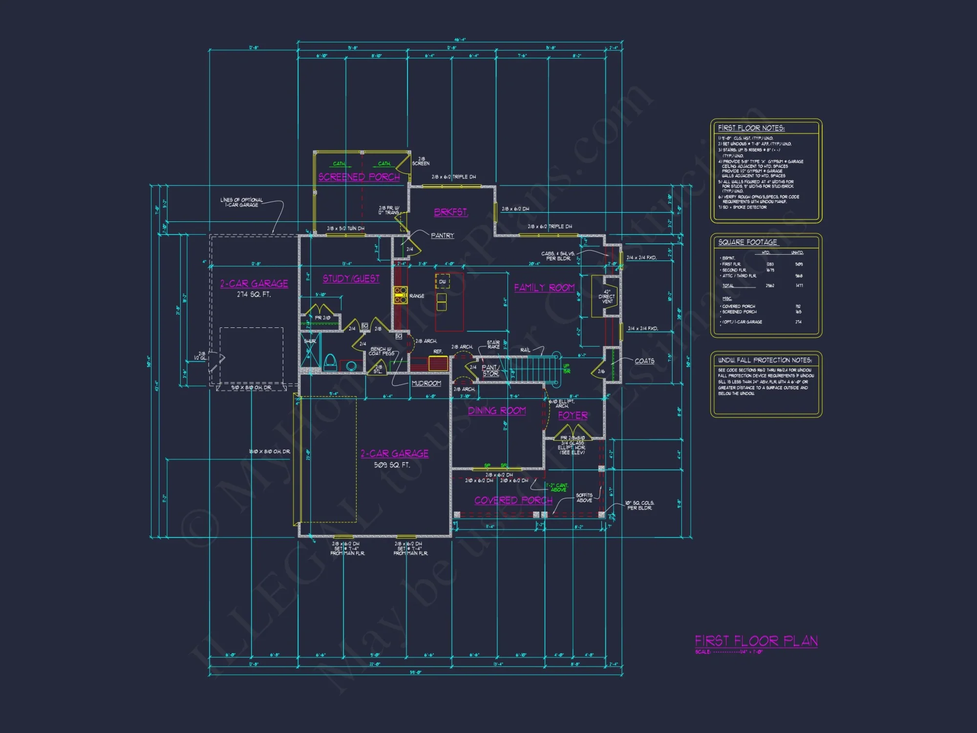 Custom house Plan with 2 Floors, 3 Bedrooms, CAD Designs