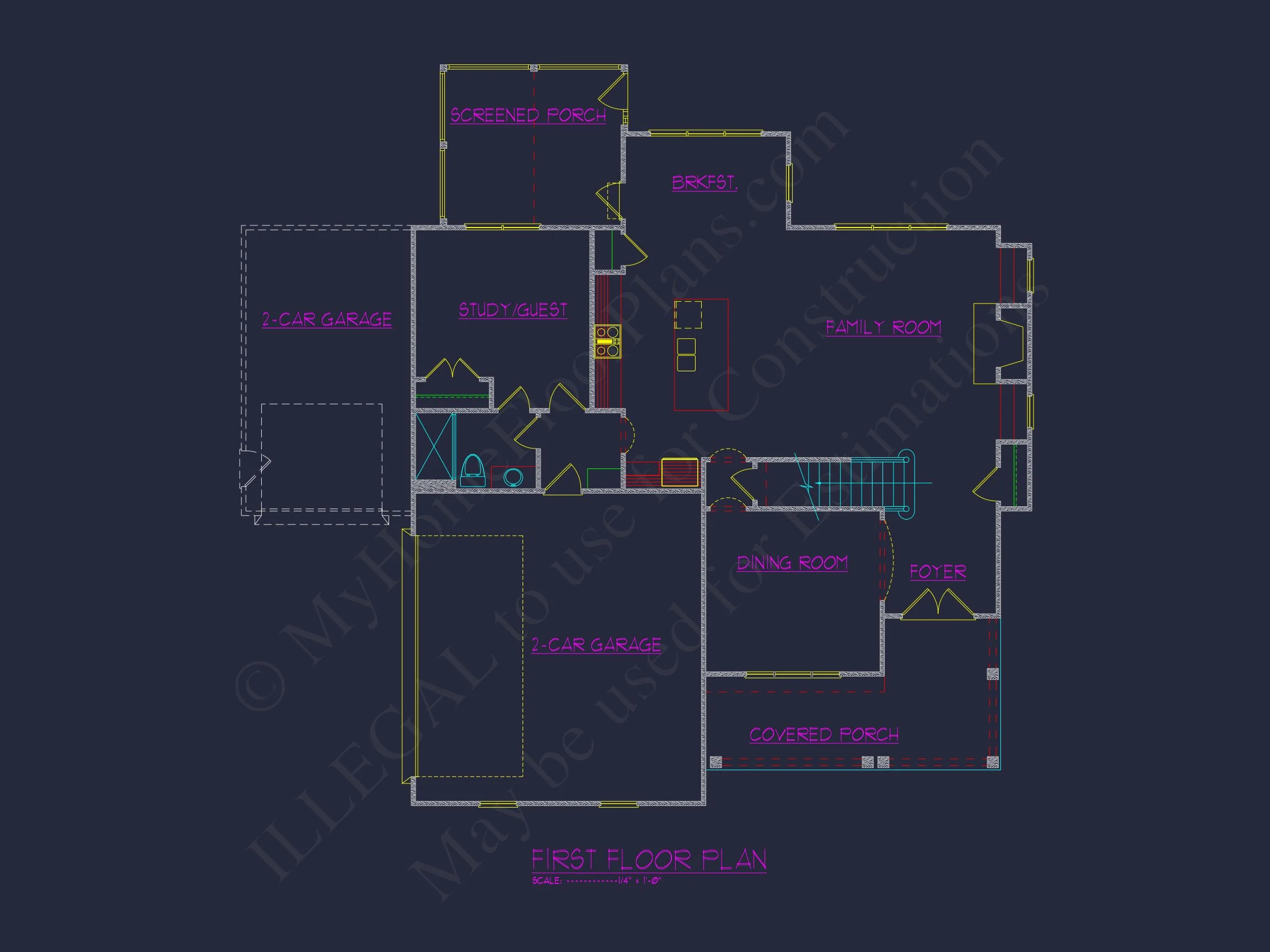 Custom house Plan with 2 Floors, 3 Bedrooms, CAD Designs