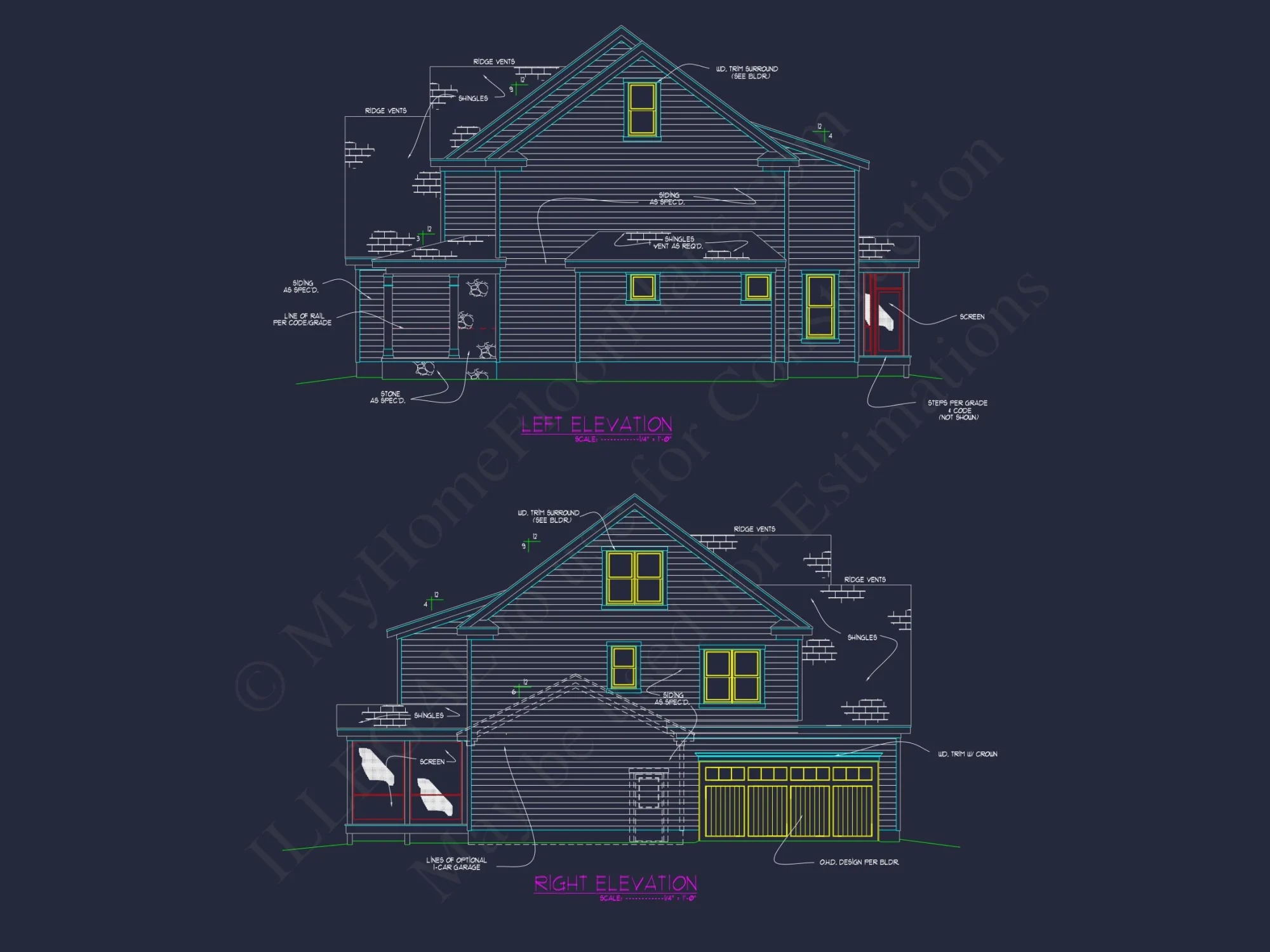 Custom house Plan with 2 Floors, 3 Bedrooms, CAD Designs