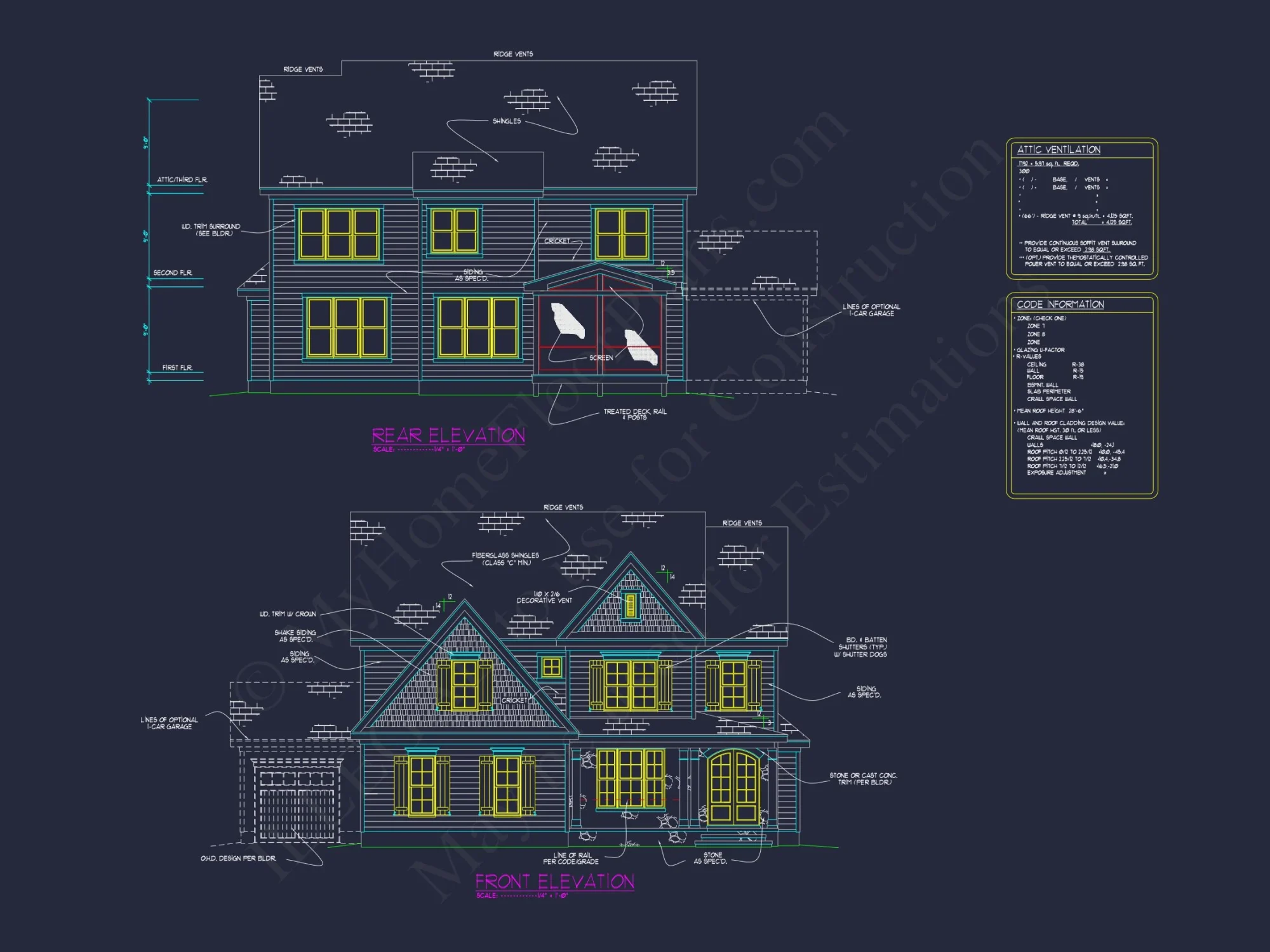 Custom house Plan with 2 Floors, 3 Bedrooms, CAD Designs