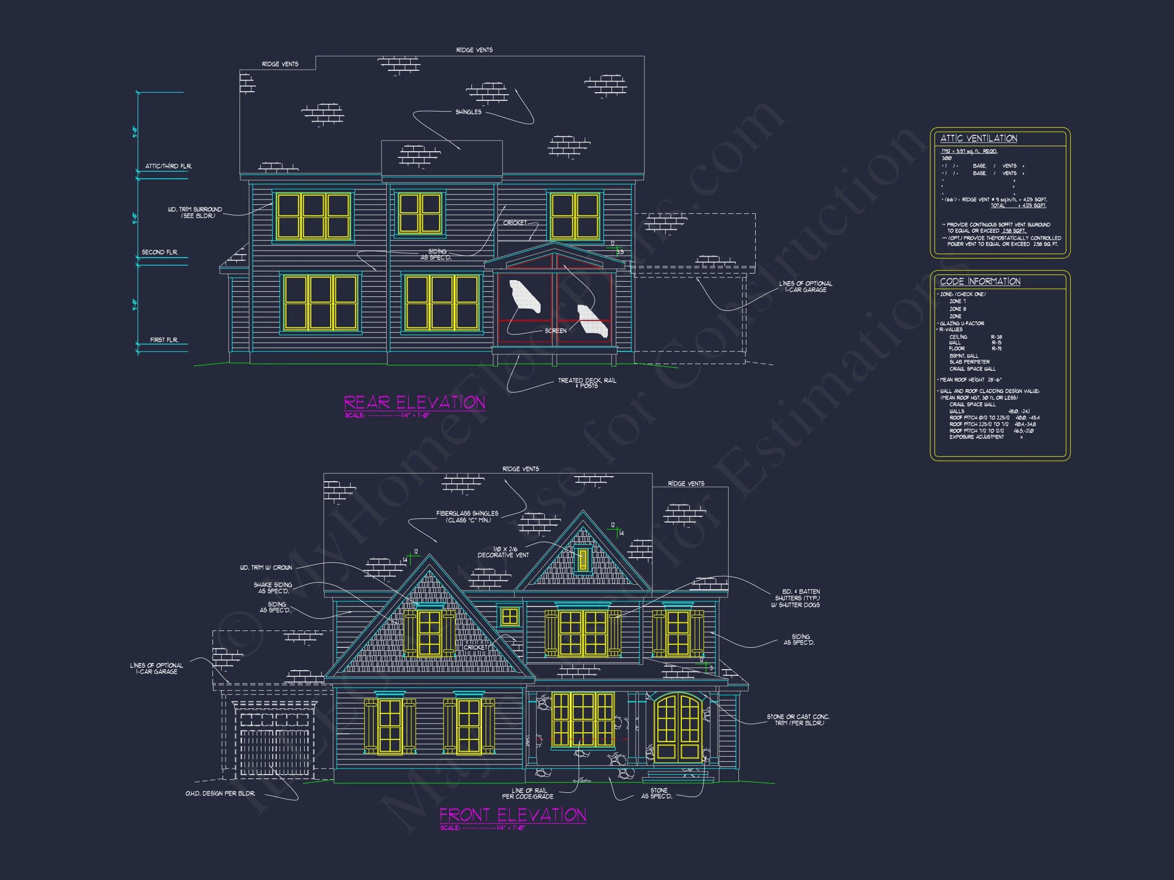 Custom house Plan with 2 Floors, 3 Bedrooms, CAD Designs