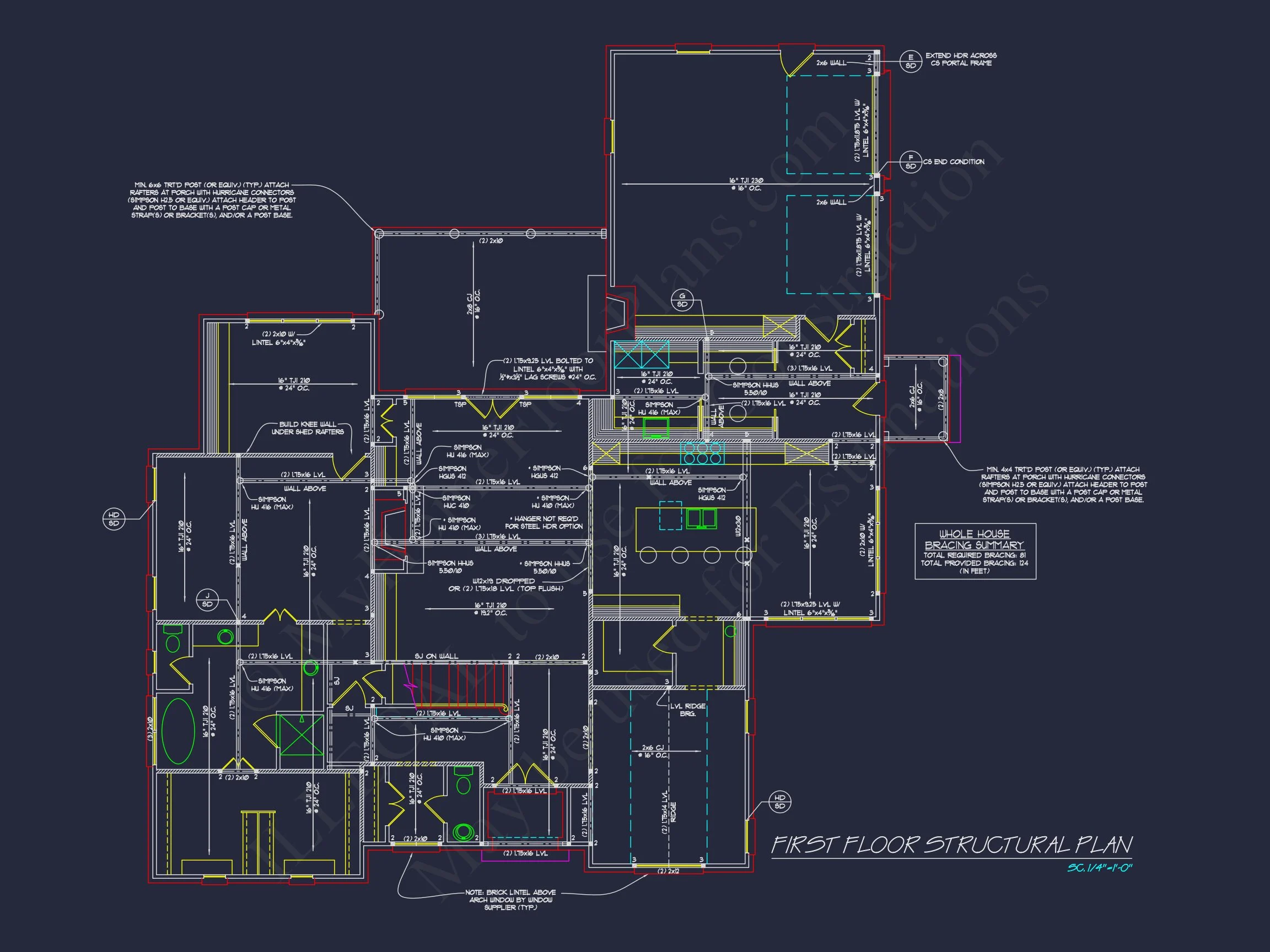 16-1304 HOUSE PLAN - French Country House Plan with 2 Floors, 4 Beds, & CAD Blueprint 15 French Country house Plan with 2 Floors, 4 Beds, & CAD Blueprint