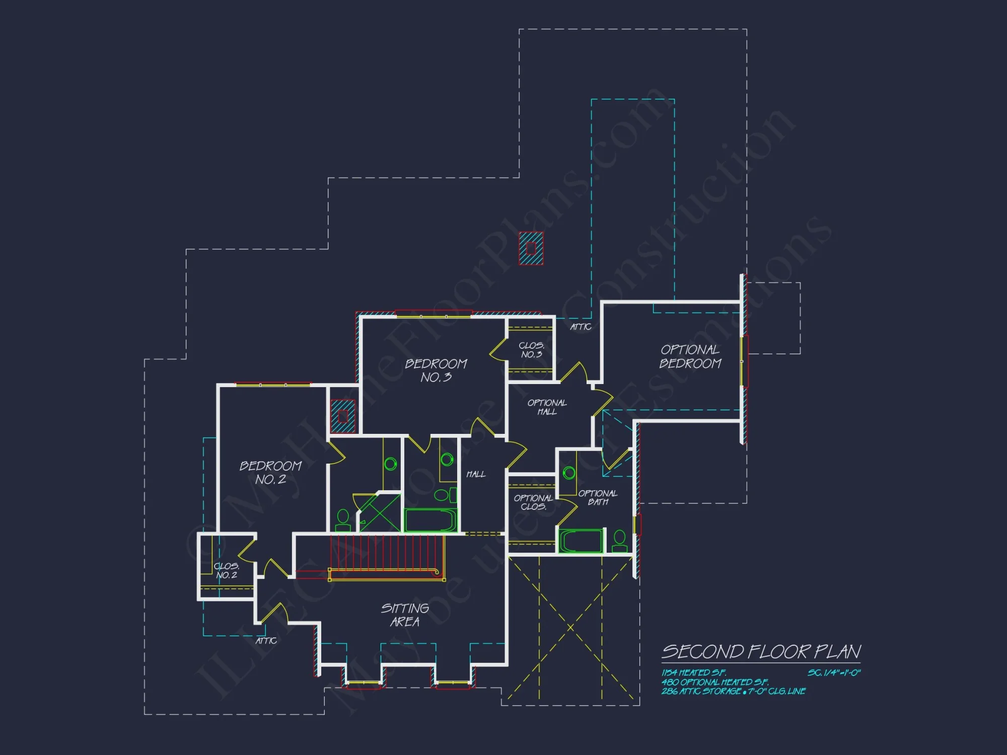 French Country house Plan with 2 Floors, 4 Beds, & CAD Blueprint