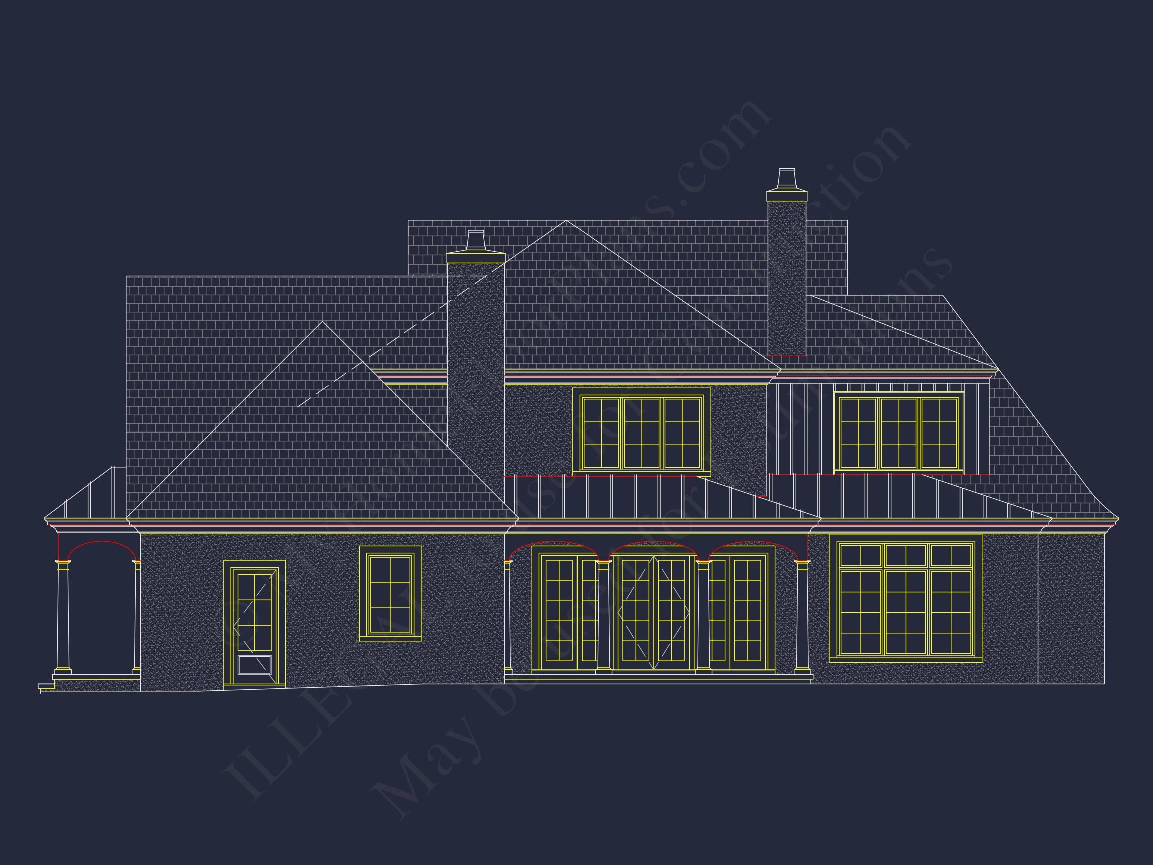 16-1304 HOUSE PLAN - French Country House Plan with 2 Floors, 4 Beds, & CAD Blueprint 6 French Country house Plan with 2 Floors, 4 Beds, & CAD Blueprint