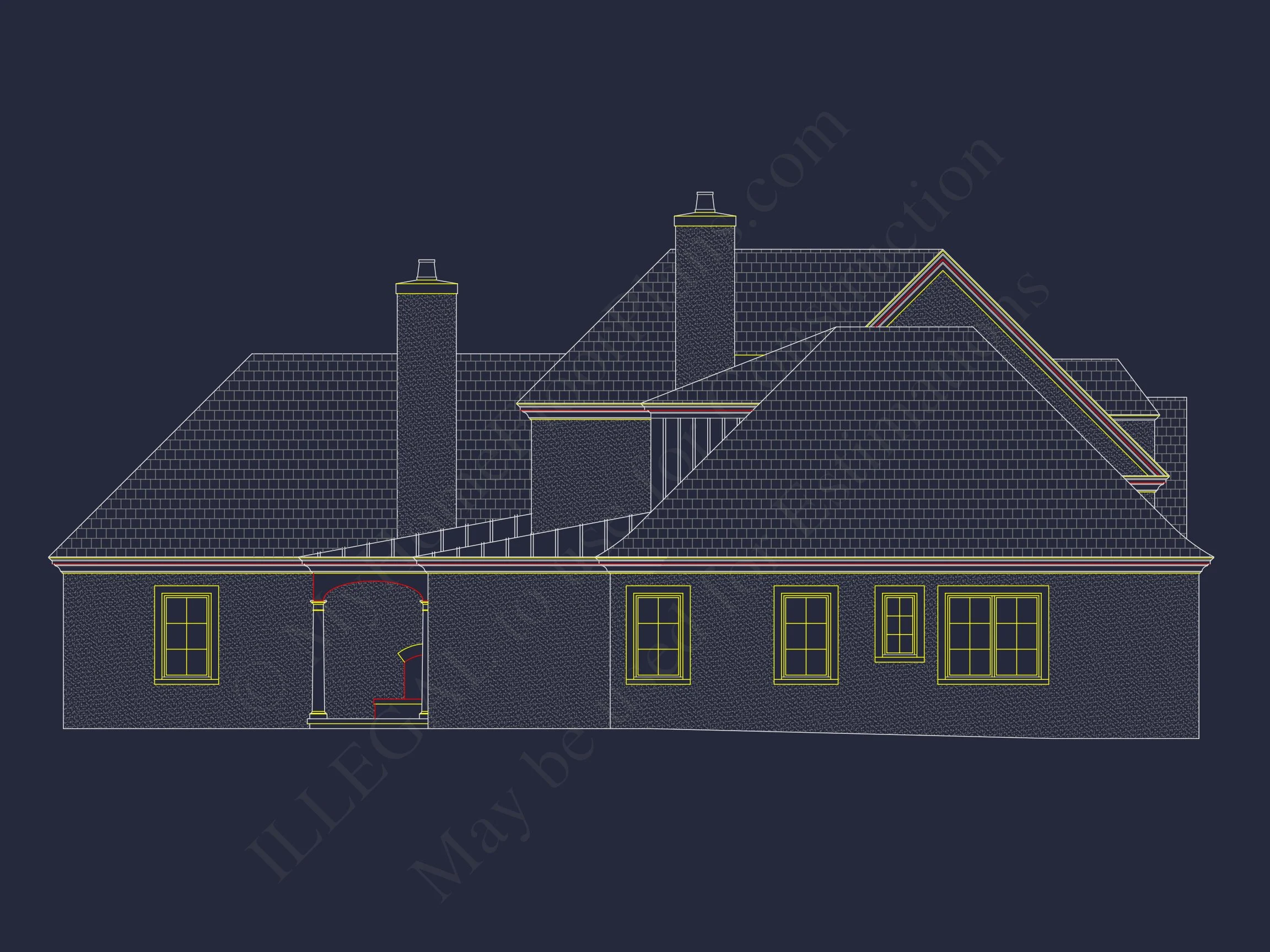 16-1304 HOUSE PLAN - French Country House Plan with 2 Floors, 4 Beds, & CAD Blueprint 5 French Country house Plan with 2 Floors, 4 Beds, & CAD Blueprint