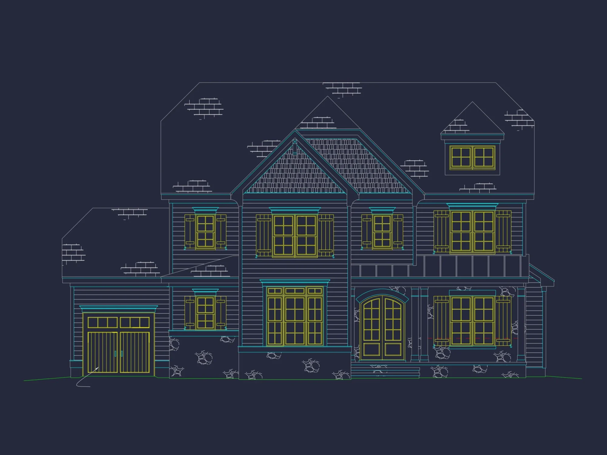 Spacious house Plan with Modern CAD Designs and Blueprint