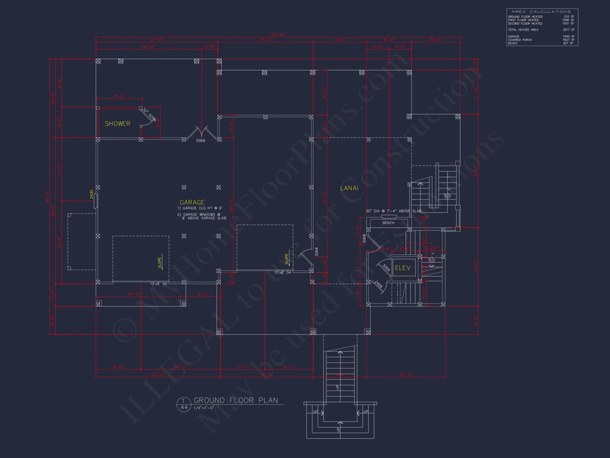 Beach house Plan with 4 Bedrooms, 3 Floors, Architectural Designs