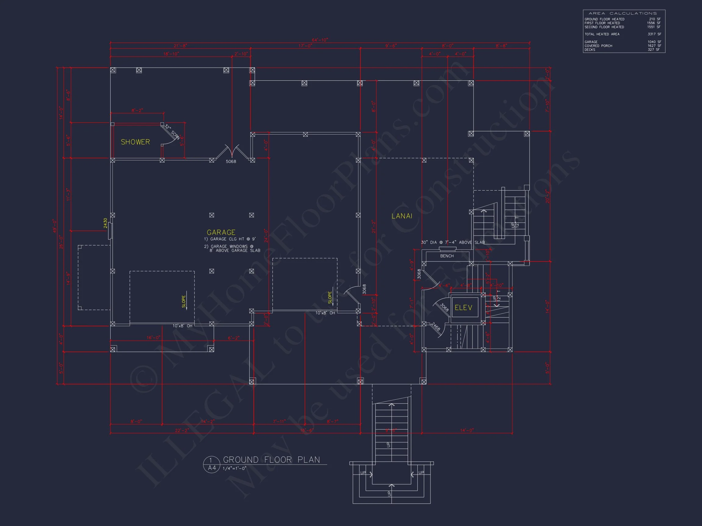 Beach house Plan with 4 Bedrooms, 3 Floors, Architectural Designs