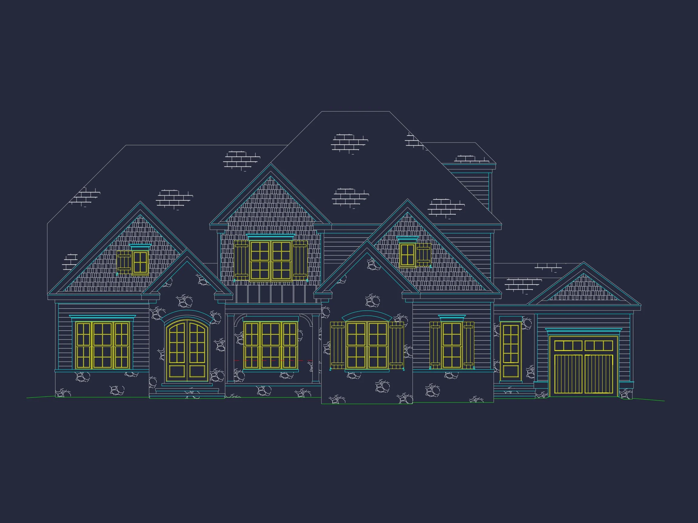 Craftsman house Plan with 4 Bedrooms & Vaulted Ceilings