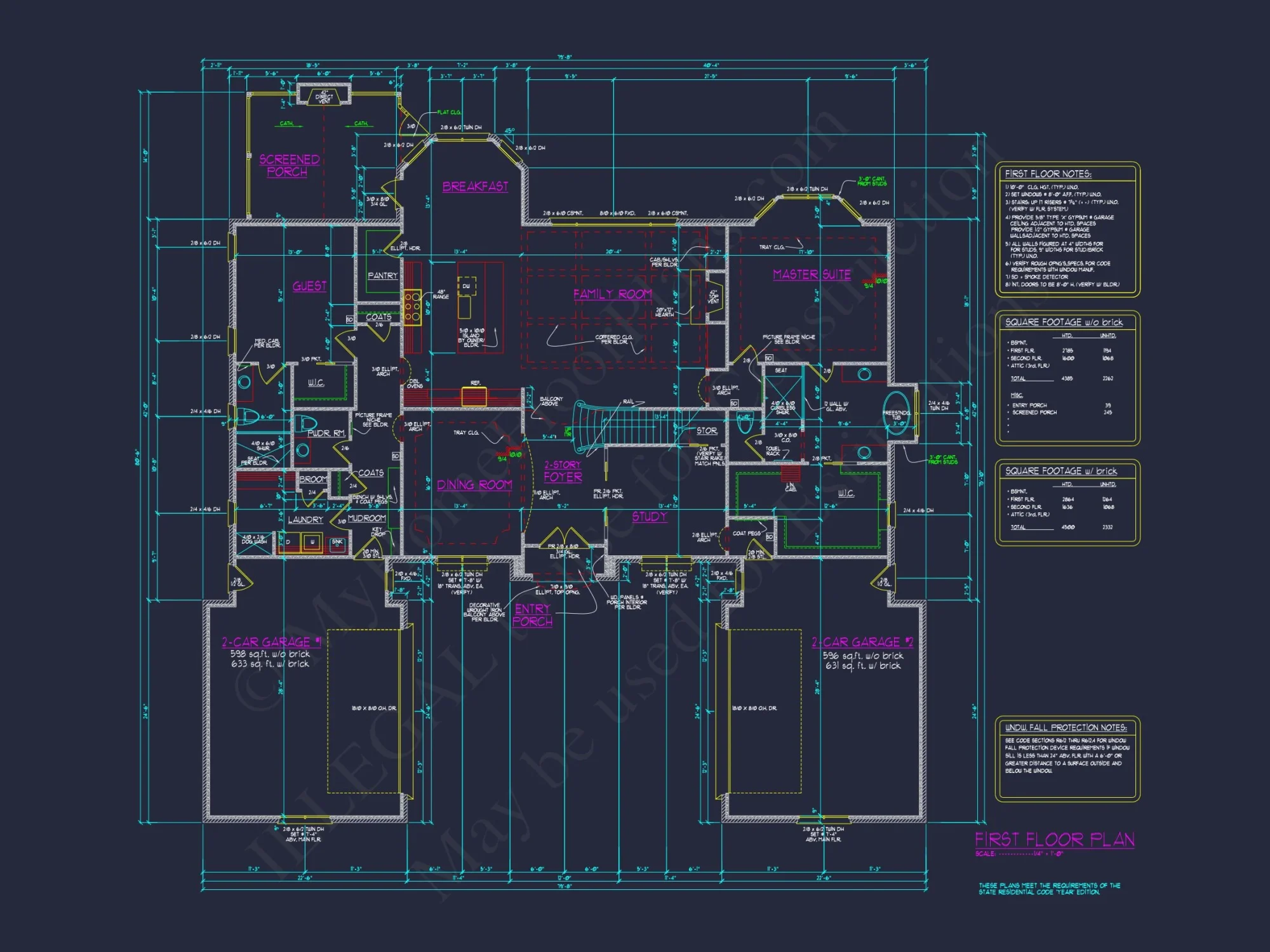 Elegant 2-Story house Plan with French Country Design and CAD Blueprints