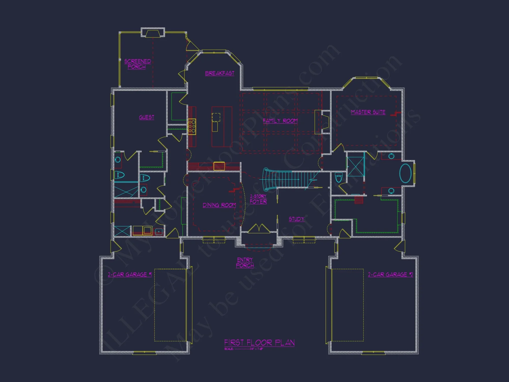 Elegant 2-Story house Plan with French Country Design and CAD Blueprints