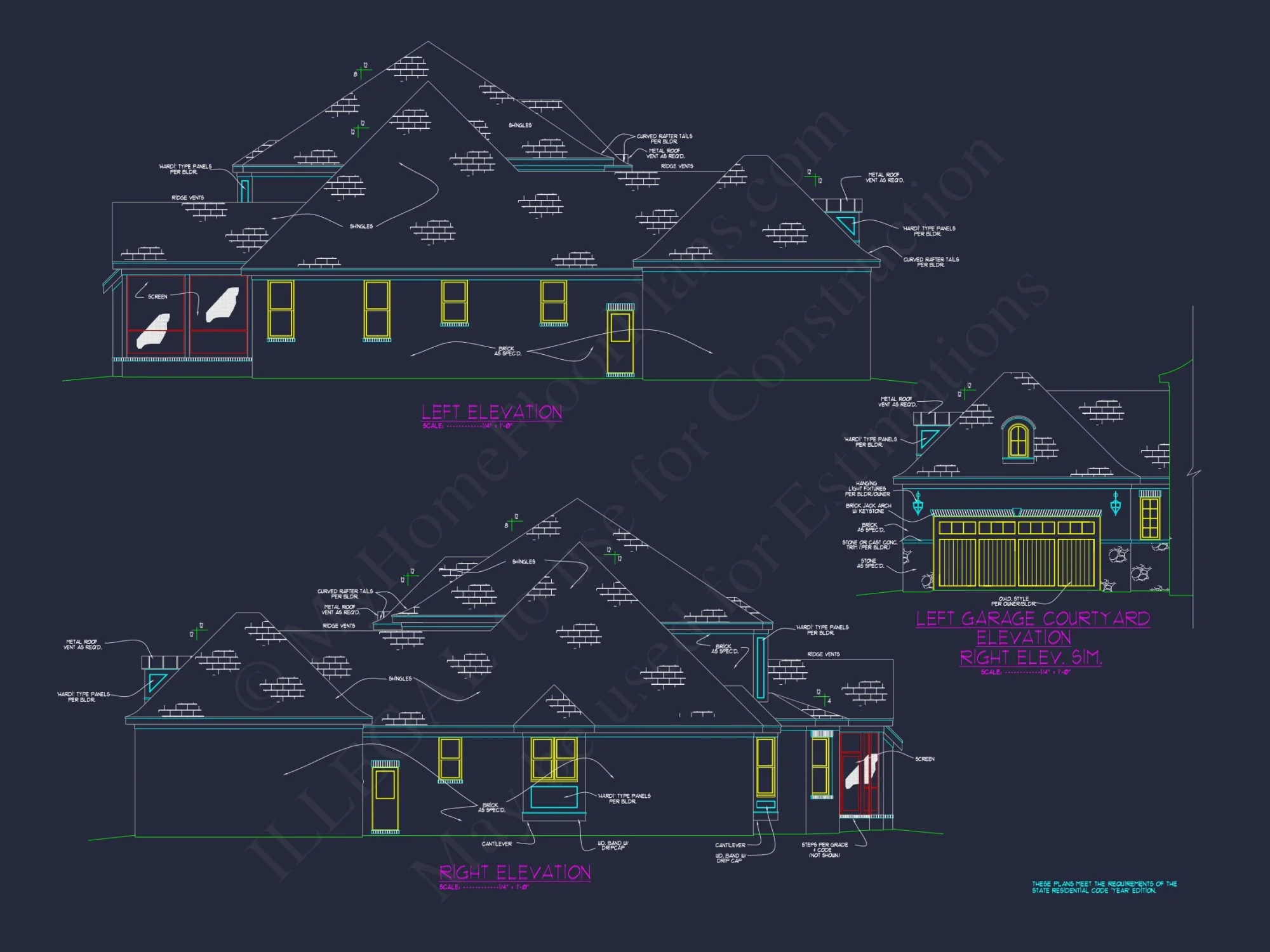Elegant 2-Story house Plan with French Country Design and CAD Blueprints