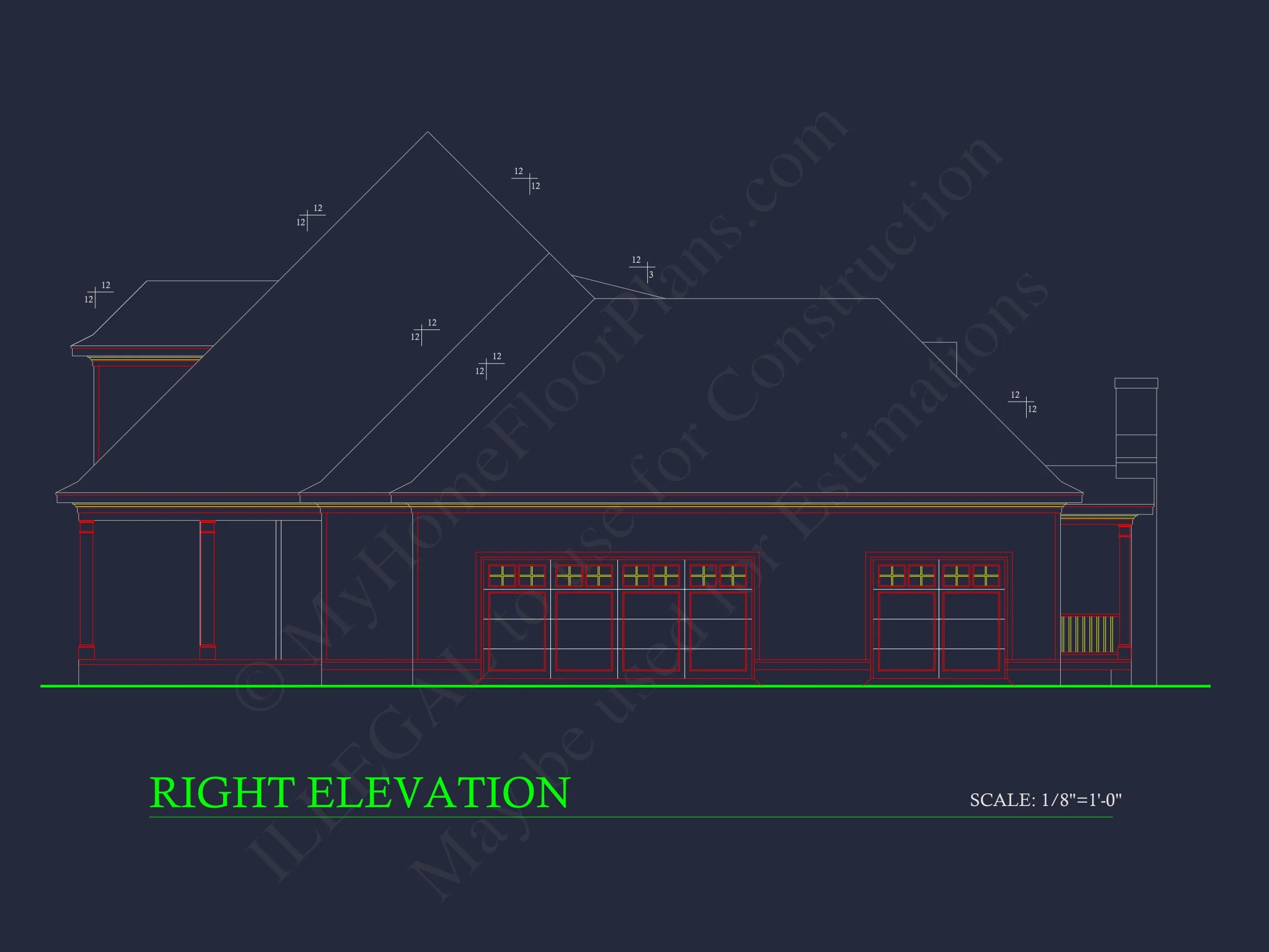 16-1171 HOUSE PLAN - Elegant Traditional House Plan with Detailed Architecture & CAD 5 Elegant Traditional house Plan with Detailed Architecture & CAD