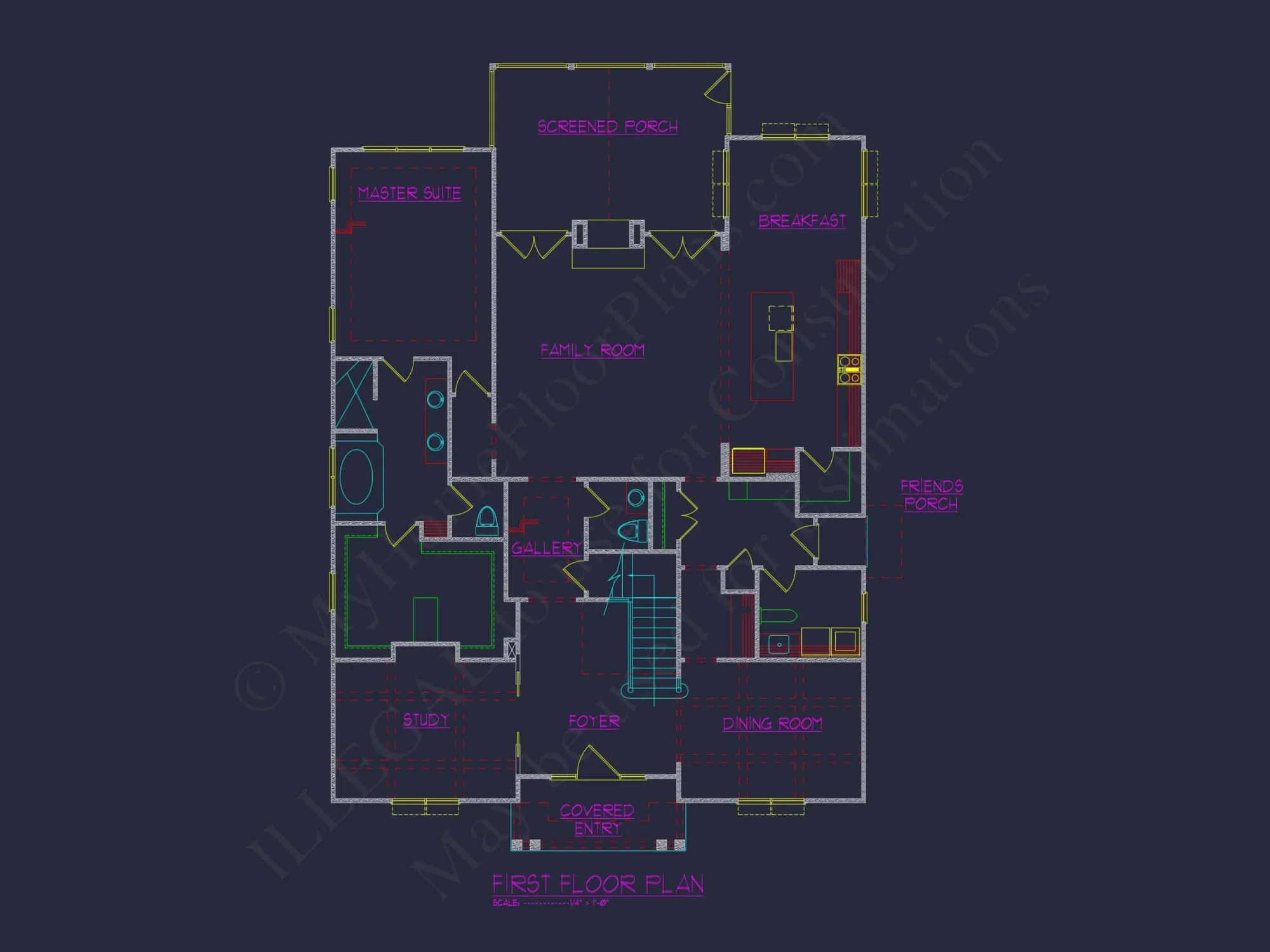 Elegant Cape Cod house Floor Plan with 2-Story Design