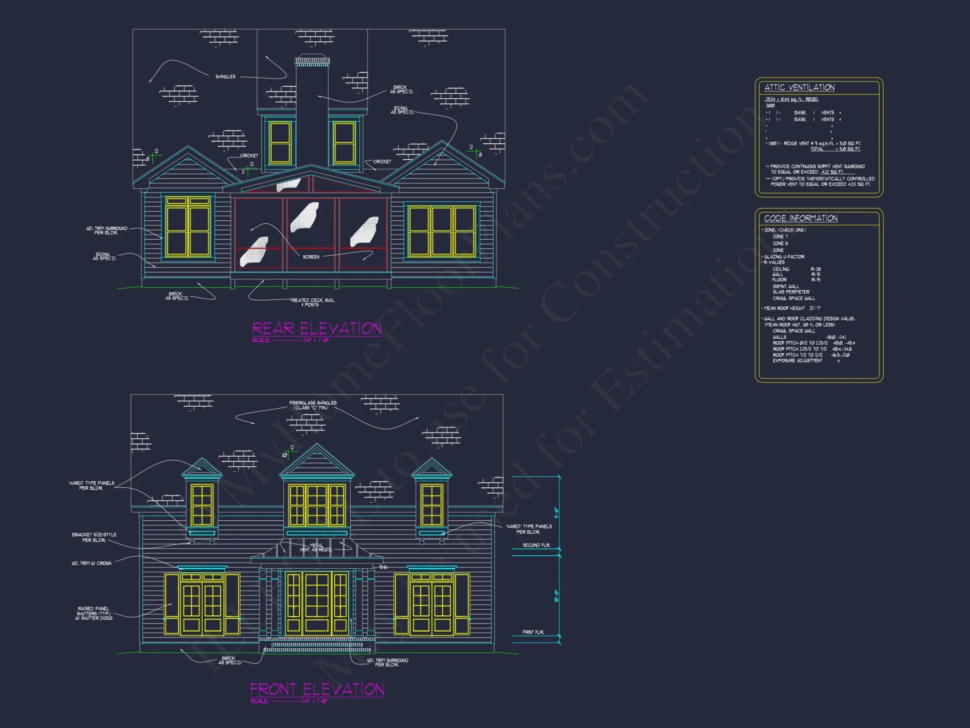 Elegant Cape Cod house Floor Plan with 2-Story Design