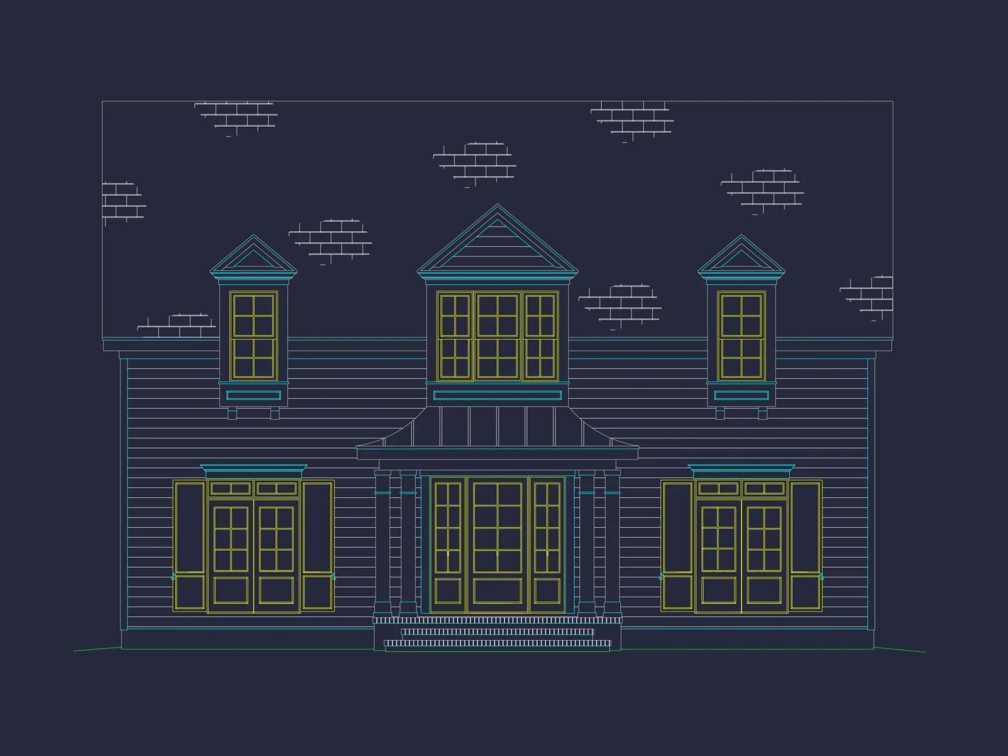 Elegant Cape Cod house Floor Plan with 2-Story Design