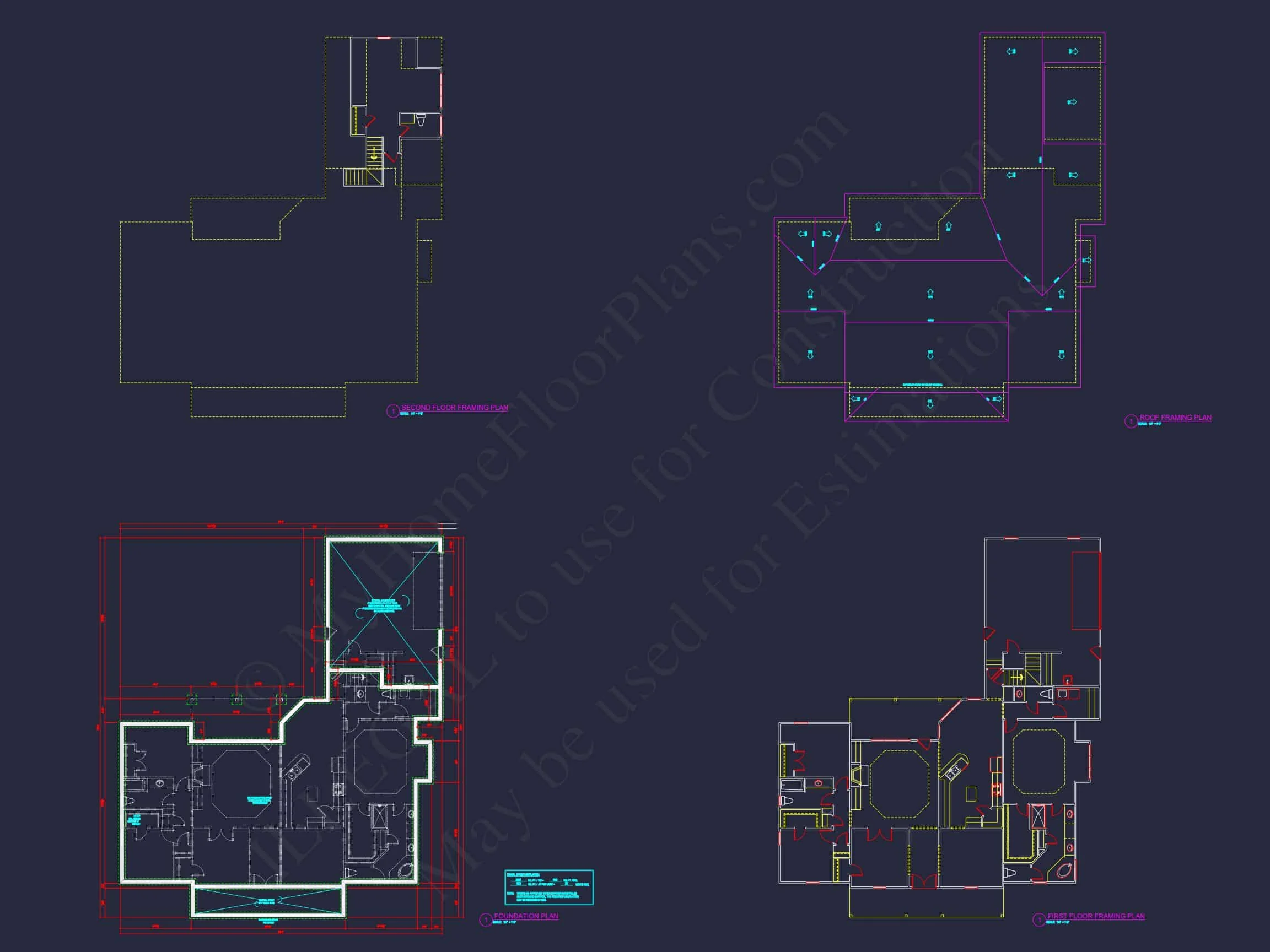 16-1095 HOUSE PLAN - Elegant Southern House Plan with CAD Blueprint Designs 10 Elegant Southern house Plan with CAD Blueprint Designs
