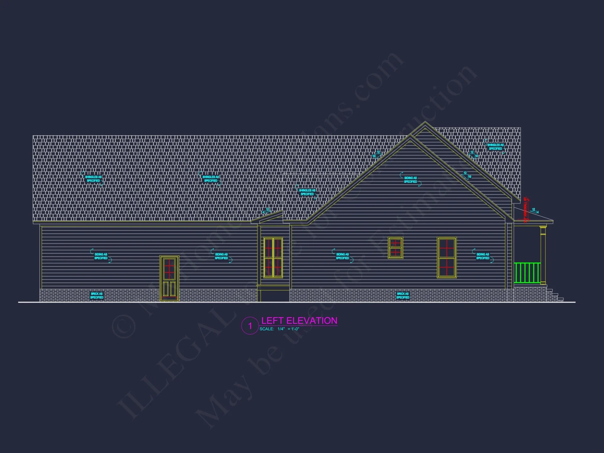 Elegant Southern house Plan with CAD Blueprint Designs