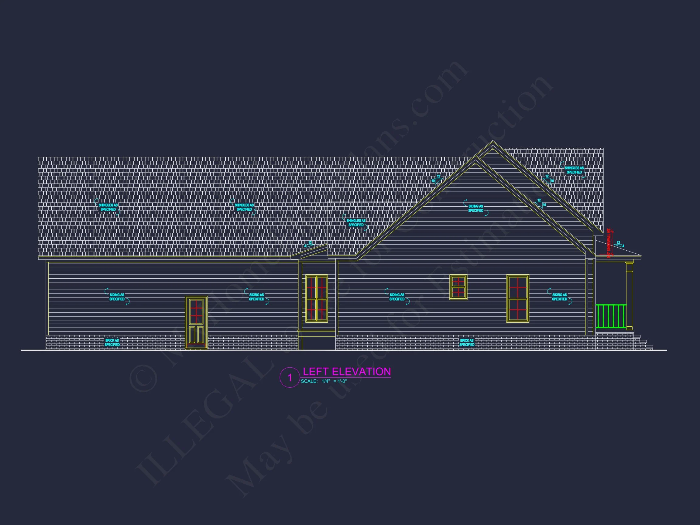 16-1095 HOUSE PLAN - Elegant Southern House Plan with CAD Blueprint Designs 5 Elegant Southern house Plan with CAD Blueprint Designs