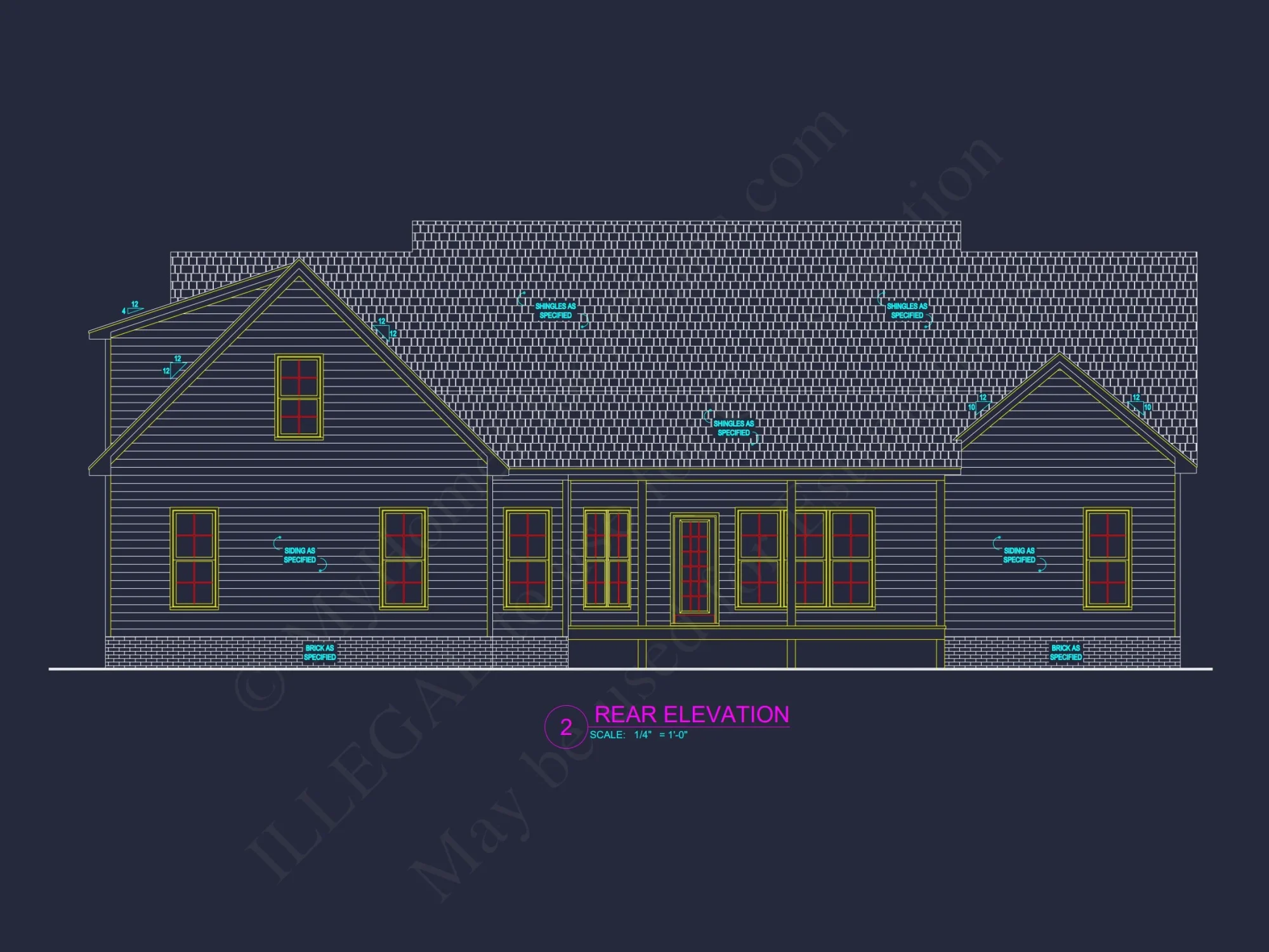 Elegant Southern house Plan with CAD Blueprint Designs