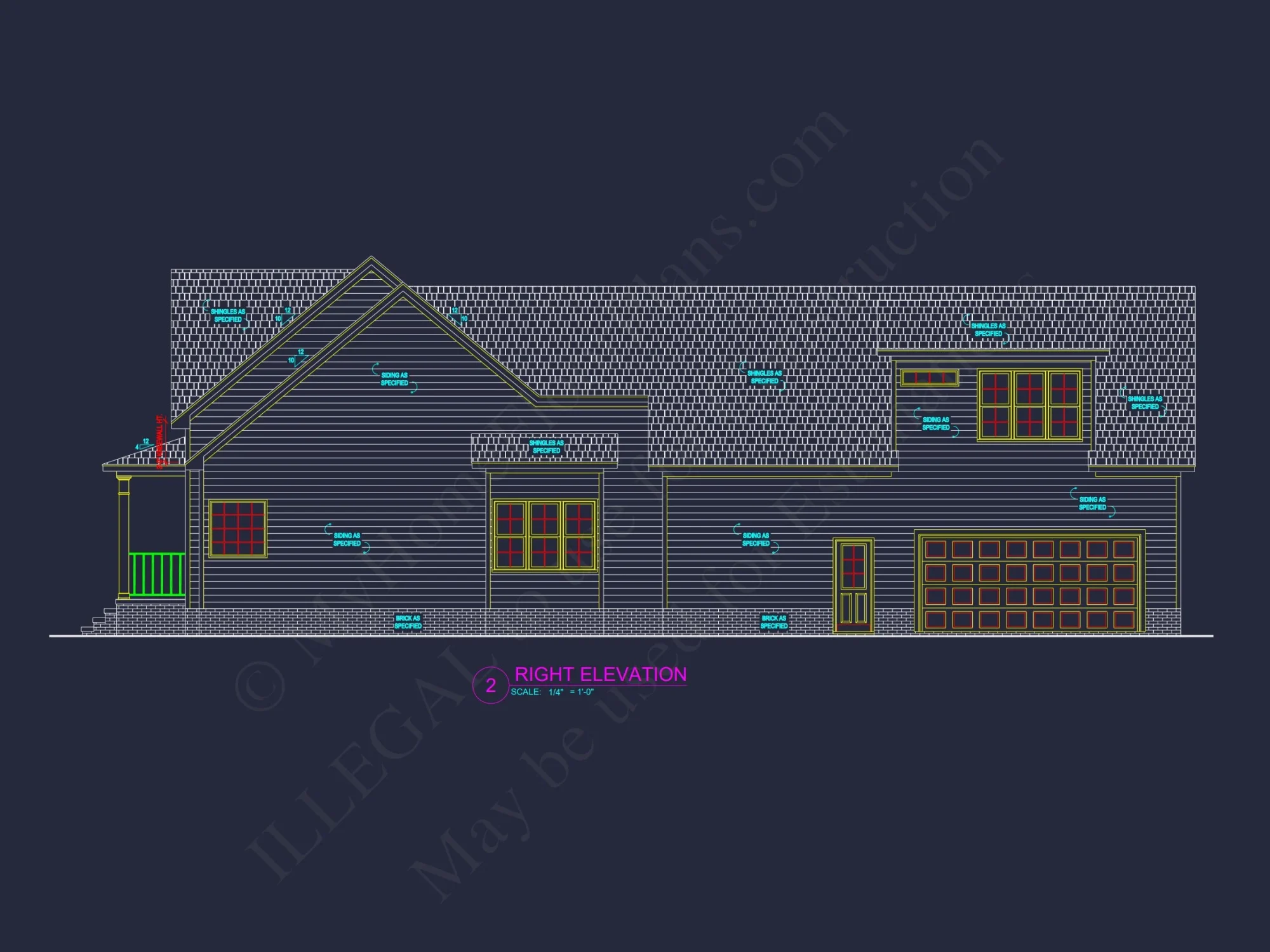 Elegant Southern house Plan with CAD Blueprint Designs