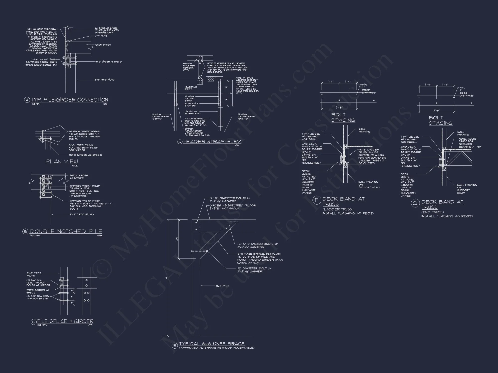 Beach house Blueprint with CAD Designs and Floor Plans