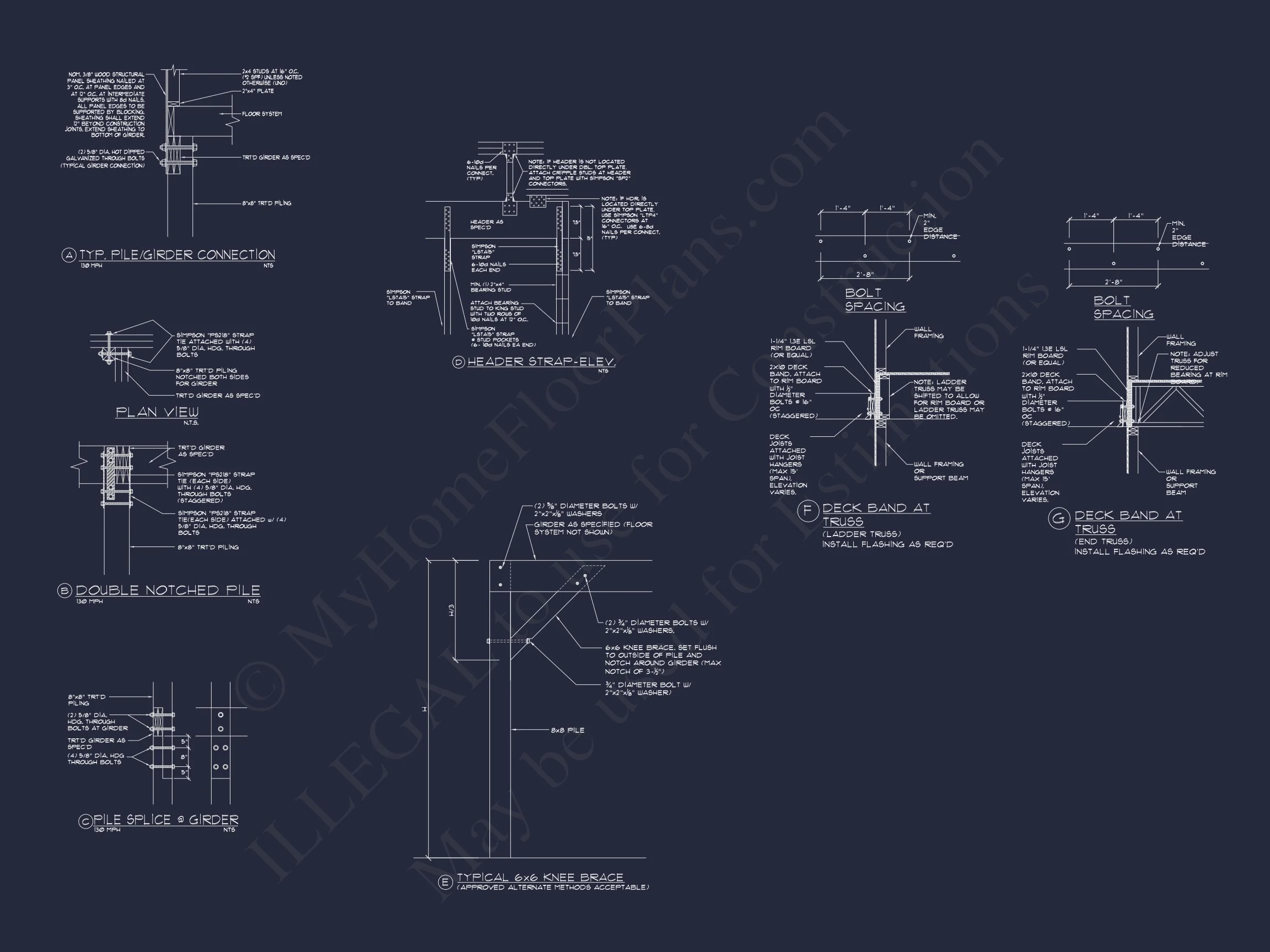 16-1093 HOUSE PLAN - Beach House Blueprint with CAD Designs and Floor Plans 17 Beach house Blueprint with CAD Designs and Floor Plans