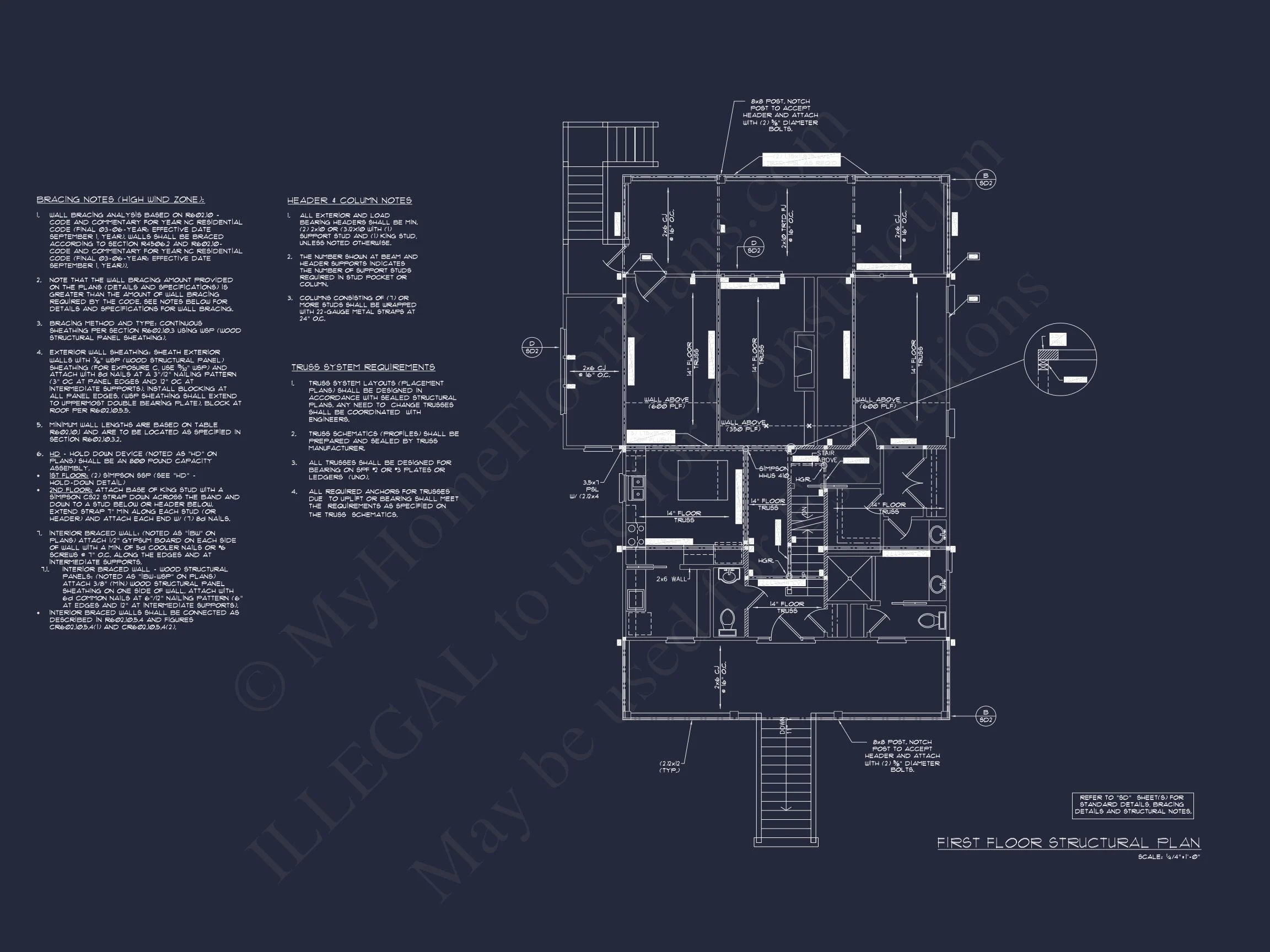 16-1093 HOUSE PLAN - Beach House Blueprint with CAD Designs and Floor Plans 13 Beach house Blueprint with CAD Designs and Floor Plans