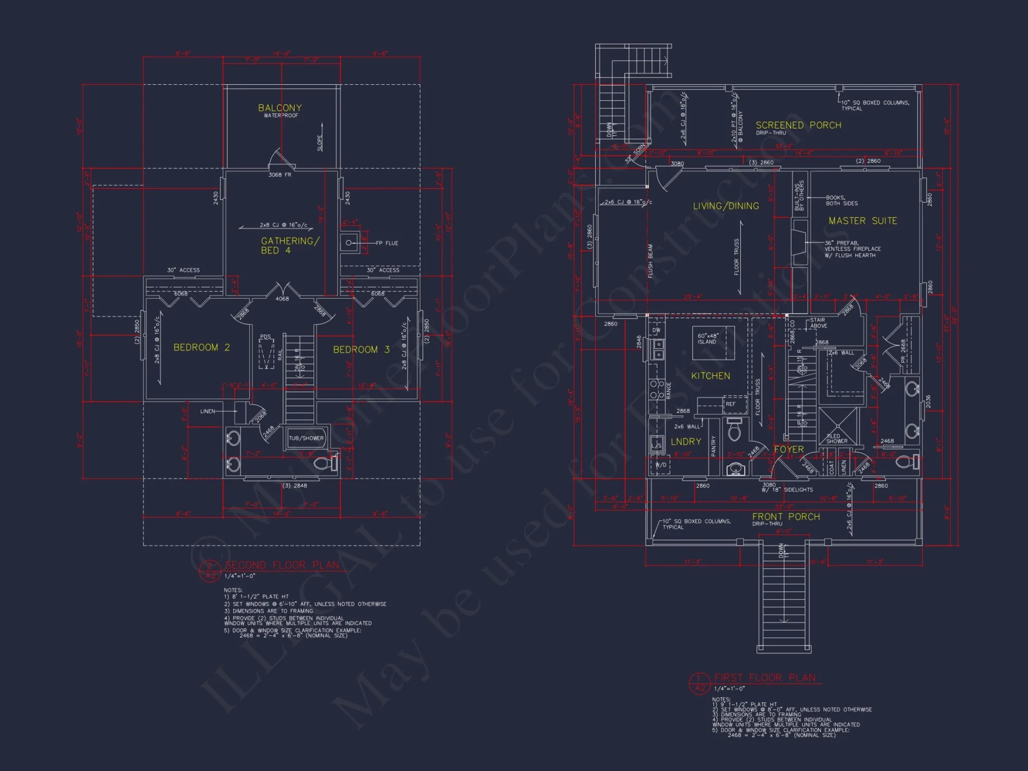 Beach house Blueprint with CAD Designs and Floor Plans