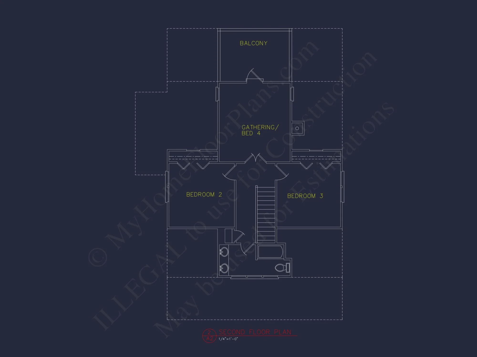 Beach house Blueprint with CAD Designs and Floor Plans