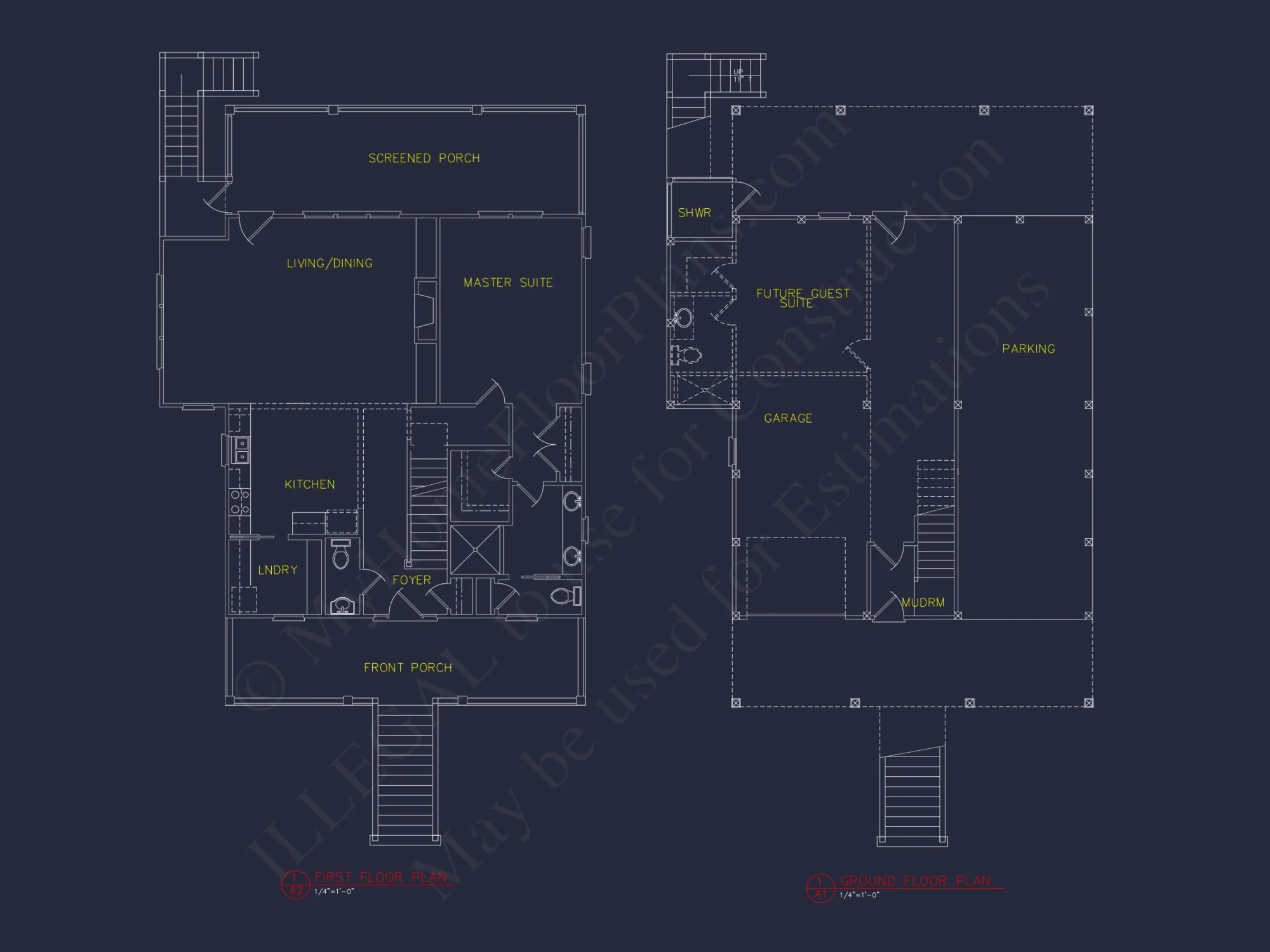 Beach house Blueprint with CAD Designs and Floor Plans