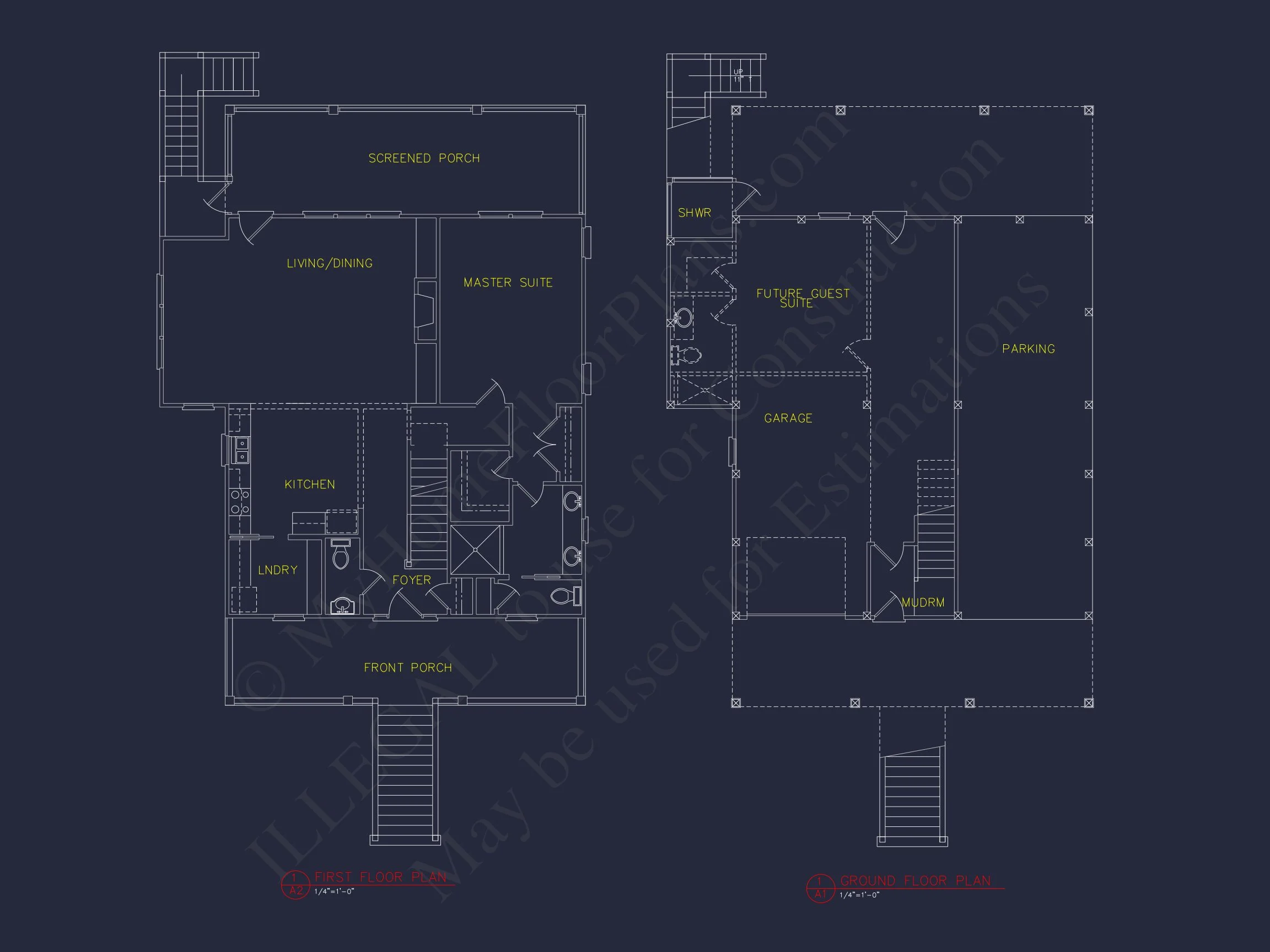 16-1093 HOUSE PLAN - Beach House Blueprint with CAD Designs and Floor Plans 4 Beach house Blueprint with CAD Designs and Floor Plans
