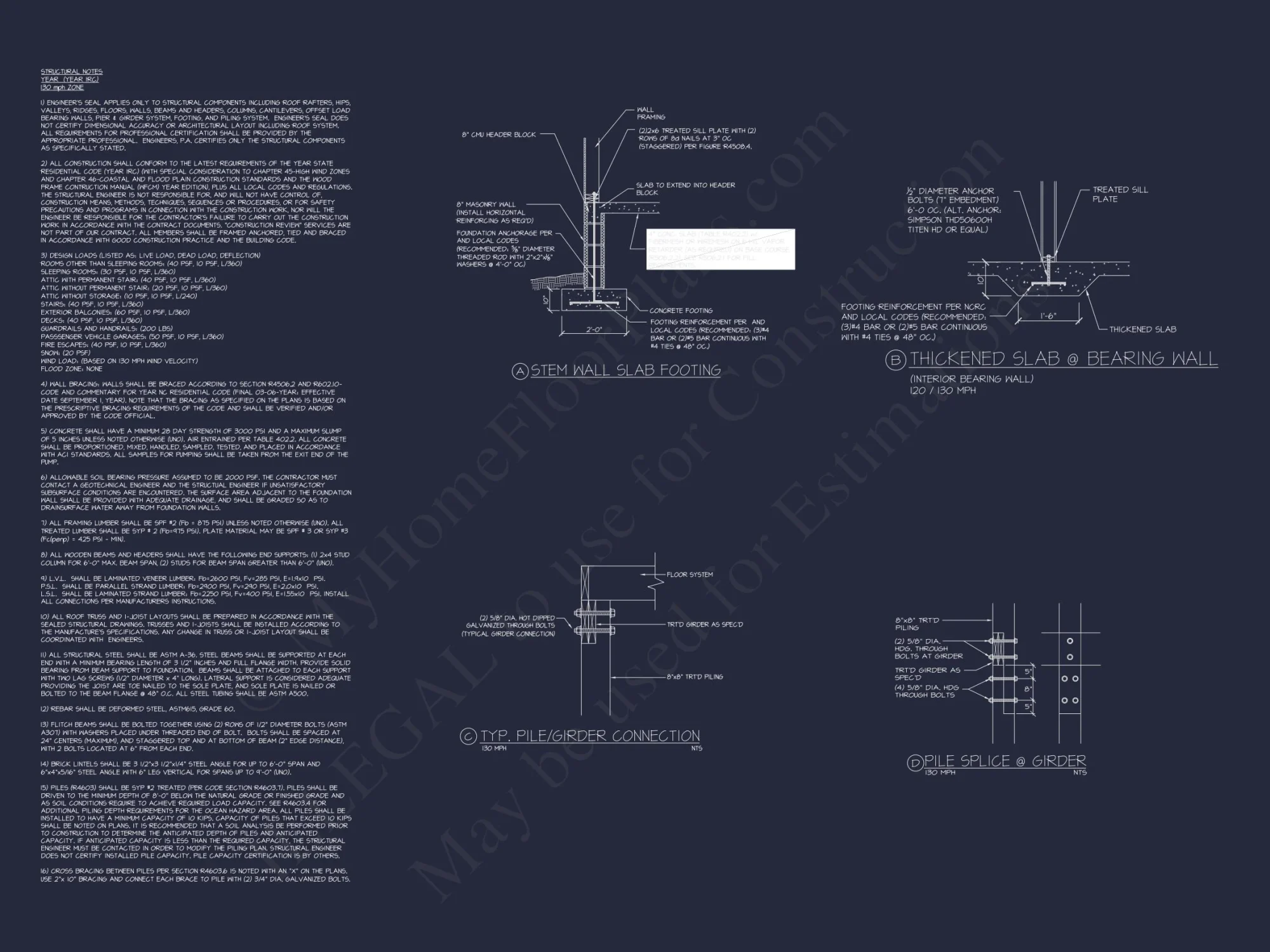 Modern Beach house Floor Plan with 4 Beds and Garage