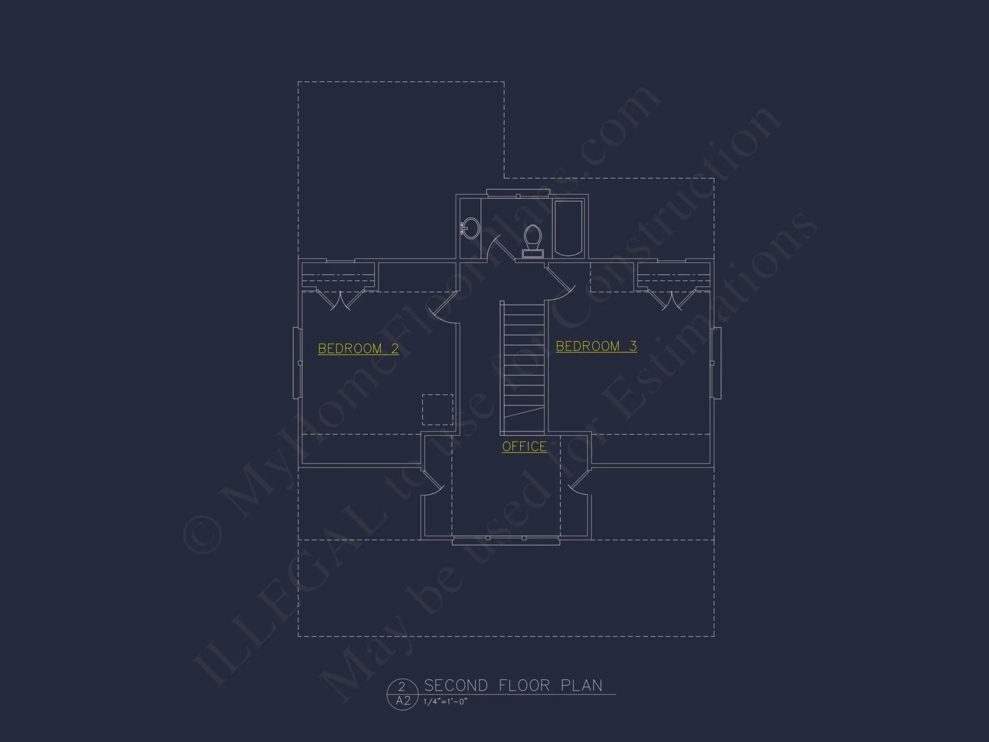 Modern Beach house Floor Plan with 4 Beds and Garage