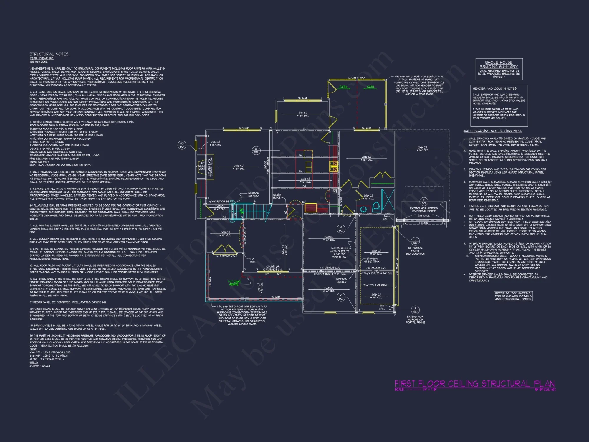 4-Bedroom house Plan with 3 Floors, Blueprint & CAD Designs