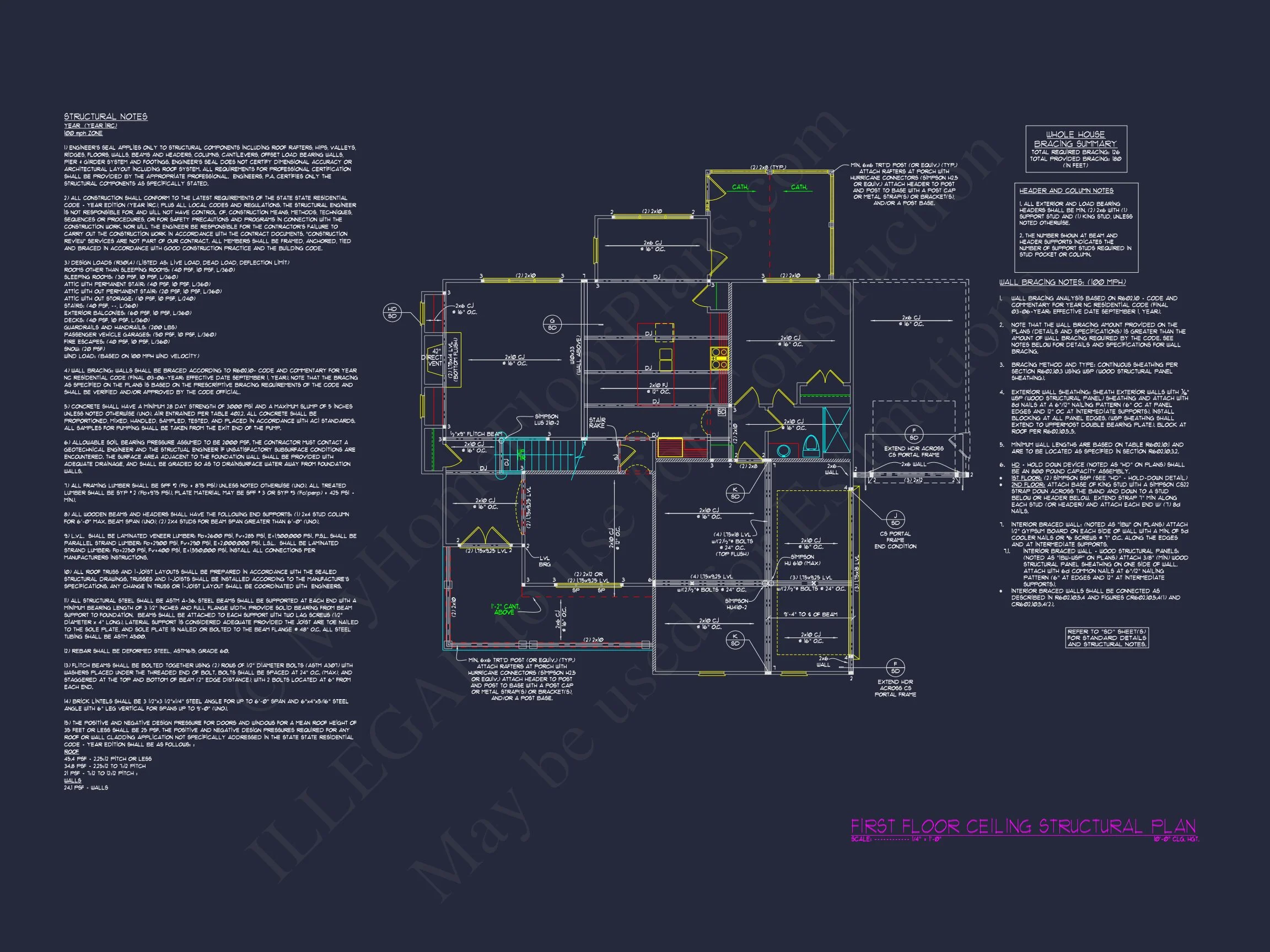 4-Bedroom house Plan with 3 Floors, Blueprint & CAD Designs