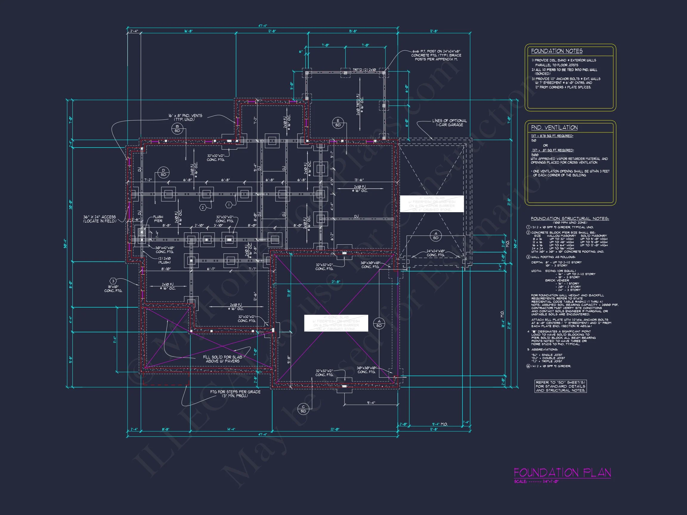 4-Bedroom house Plan with 3 Floors, Blueprint & CAD Designs
