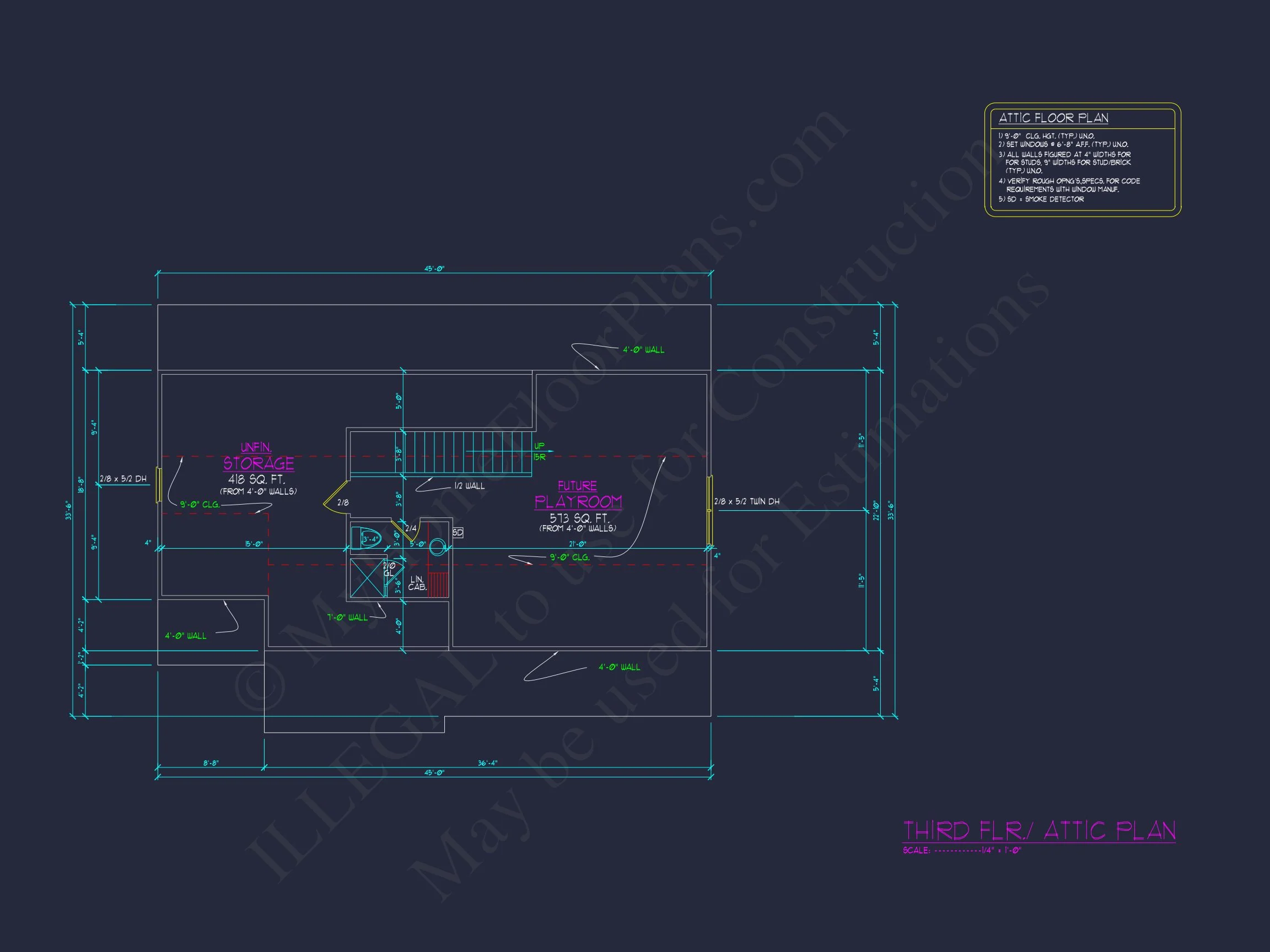 4-Bedroom house Plan with 3 Floors, Blueprint & CAD Designs
