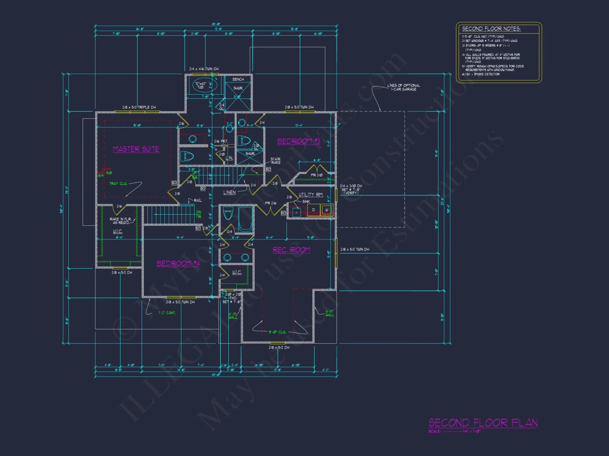 4-Bedroom house Plan with 3 Floors, Blueprint & CAD Designs