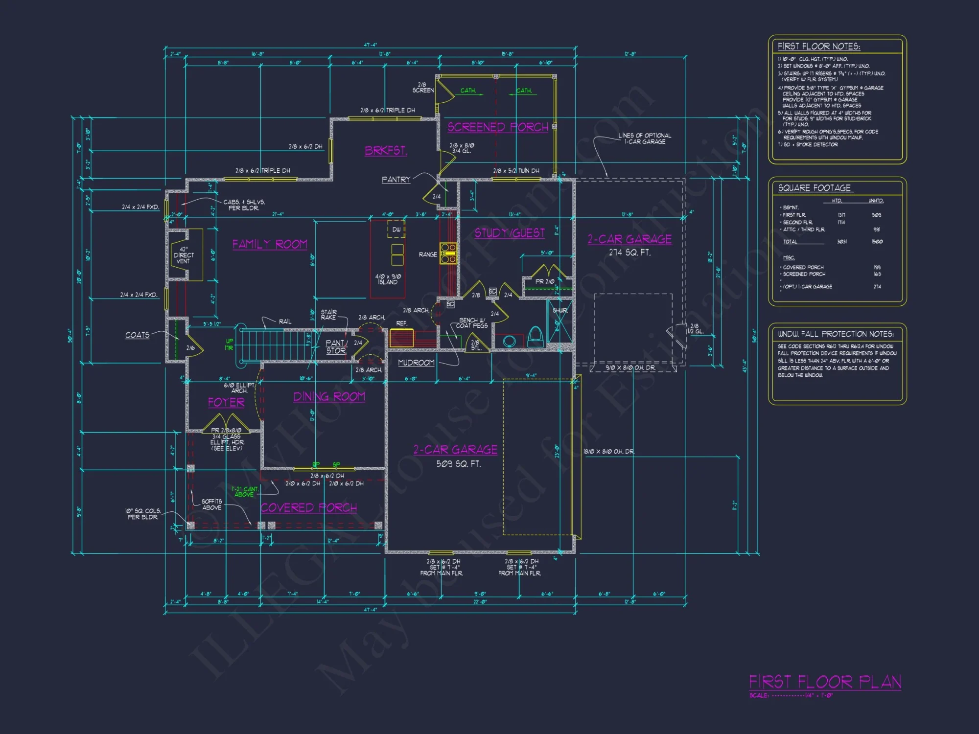 4-Bedroom house Plan with 3 Floors, Blueprint & CAD Designs