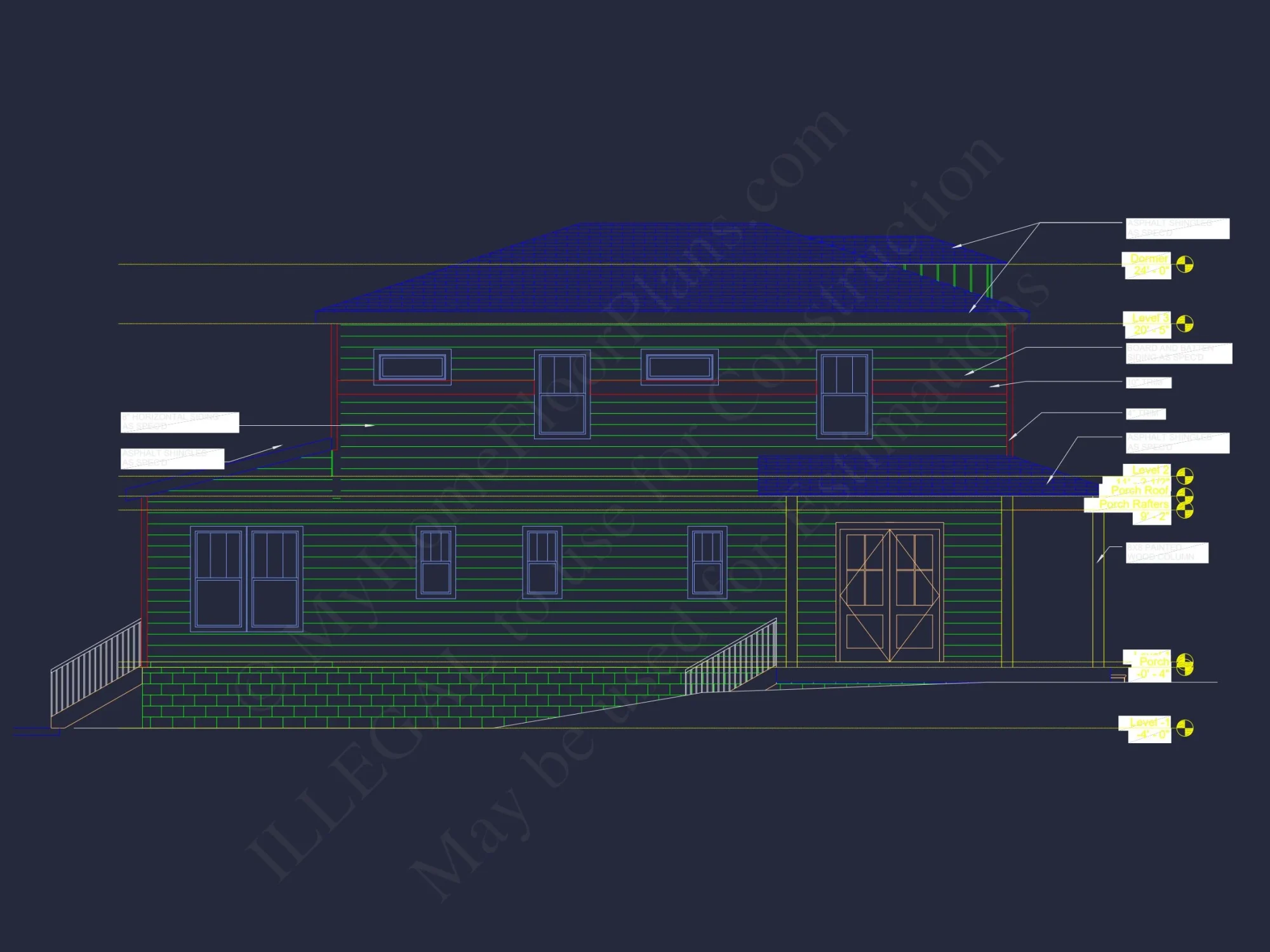 Craftsman house Plan with CAD Blueprints and Floor Designs